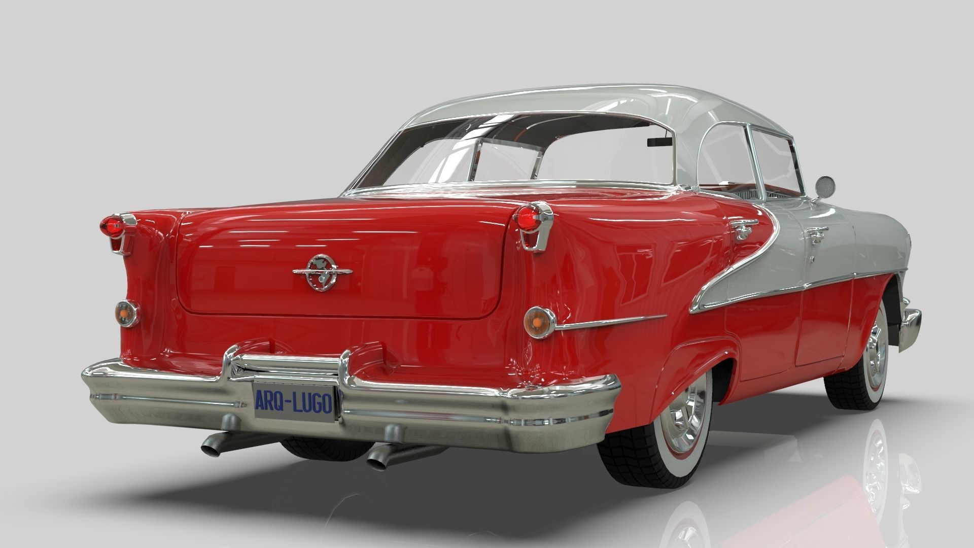 Oldsmobile Super88 Sedan 1955  Low-poly 3D model_4