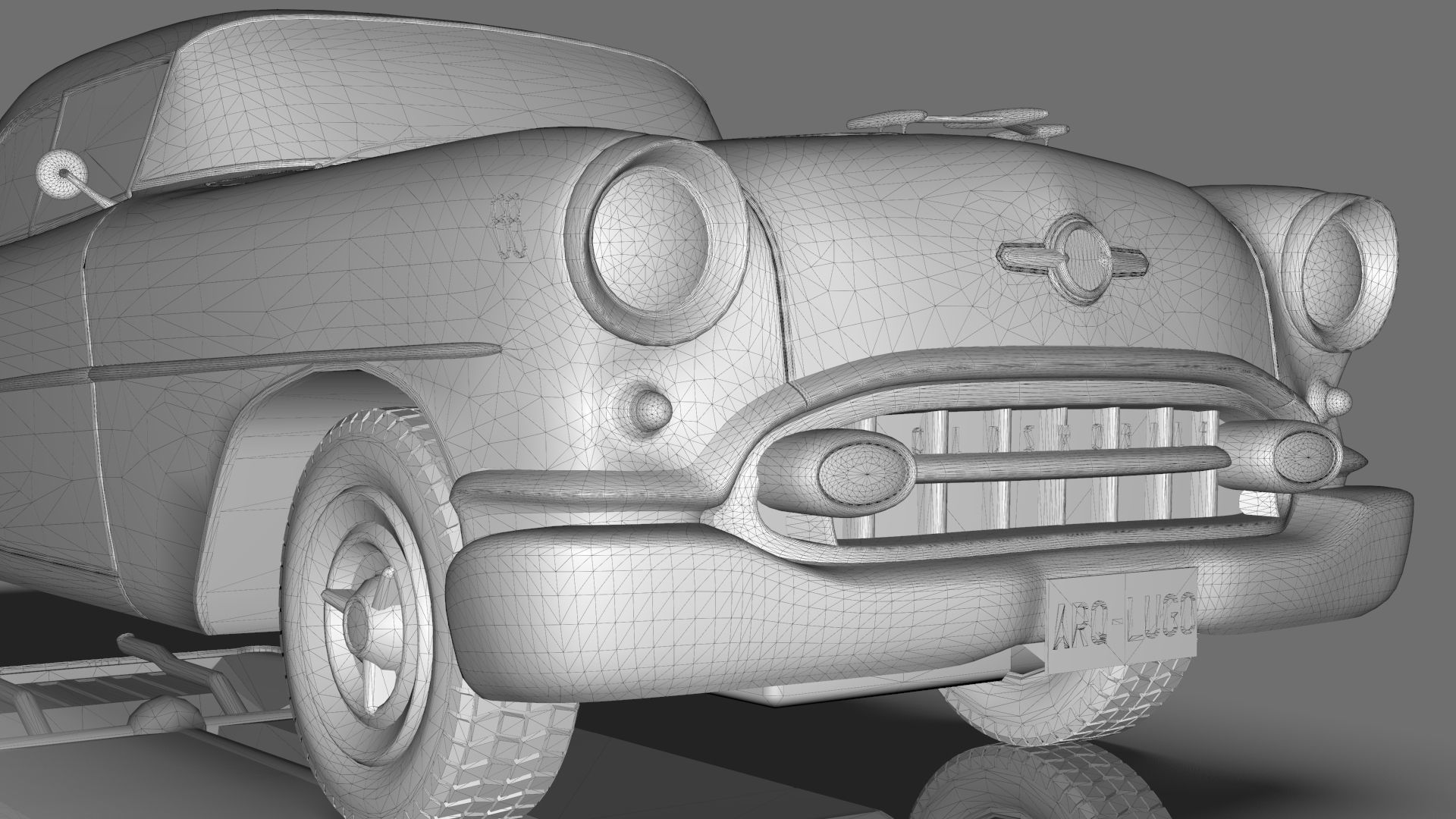 Oldsmobile Super88 Sedan 1955  Low-poly 3D model_24