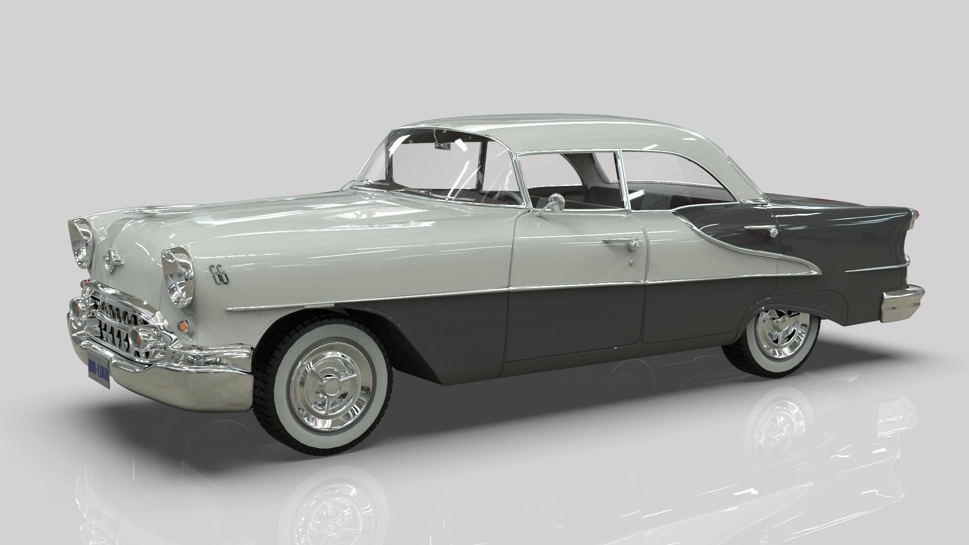 Oldsmobile Super88 Sedan 1955  Low-poly 3D model_8