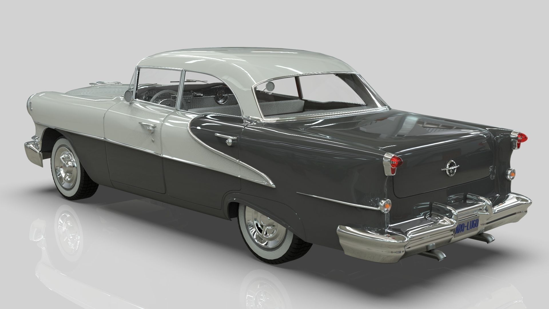 Oldsmobile Super88 Sedan 1955  Low-poly 3D model_9