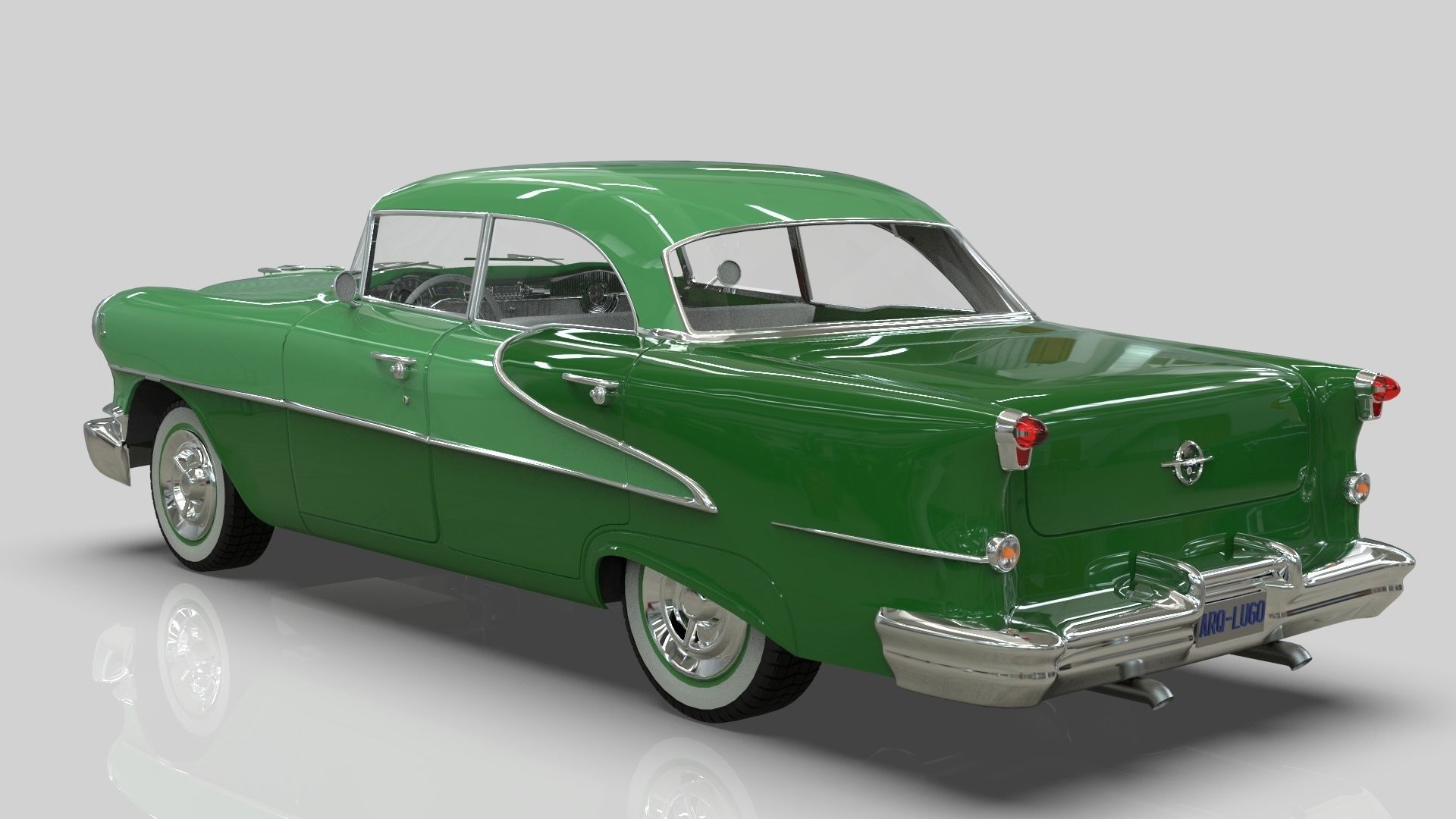 Oldsmobile Super88 Sedan 1955  Low-poly 3D model_11