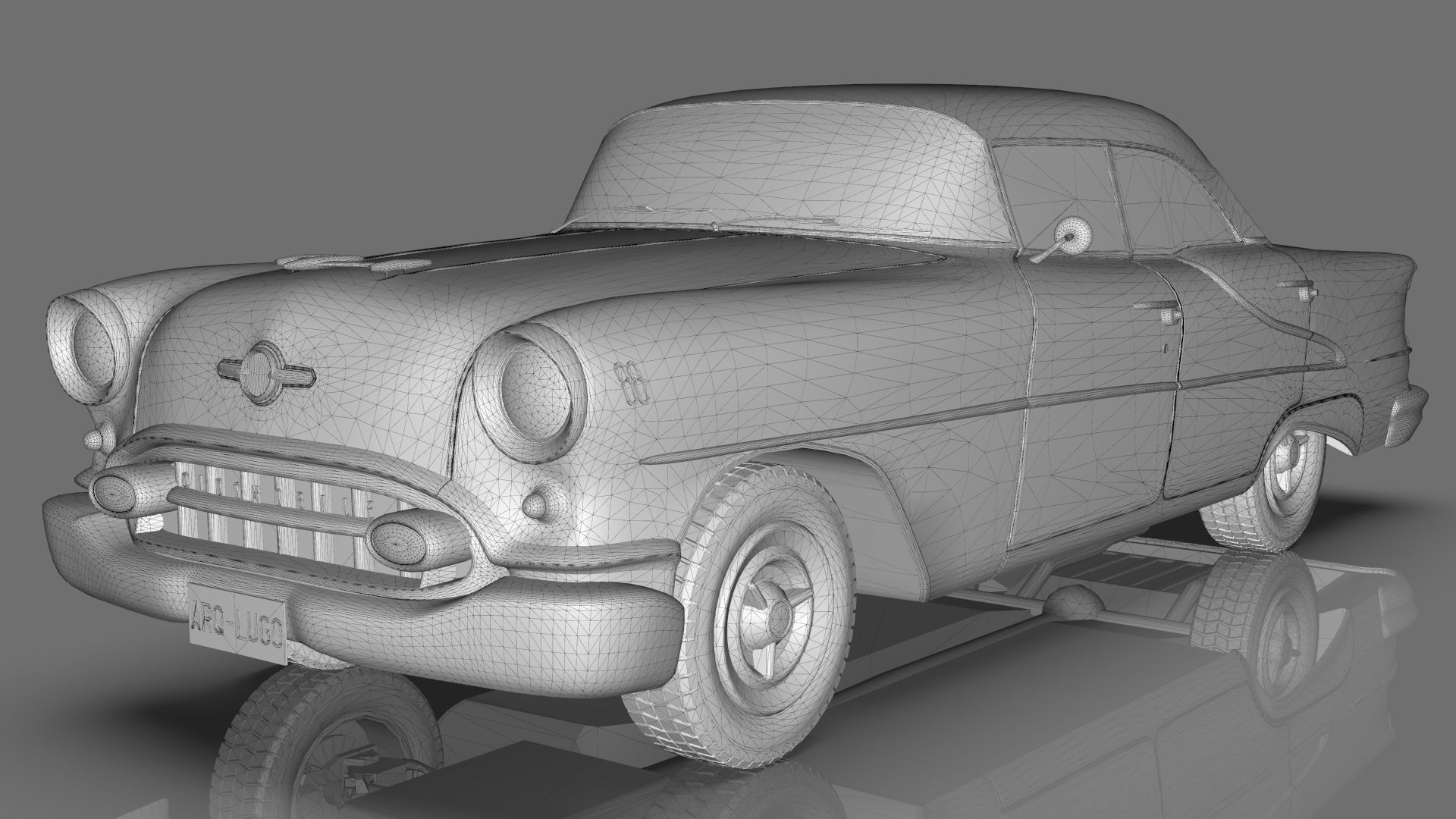 Oldsmobile Super88 Sedan 1955  Low-poly 3D model_22