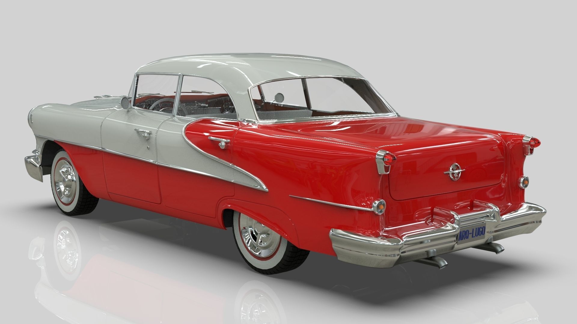 Oldsmobile Super88 Sedan 1955  Low-poly 3D model_3