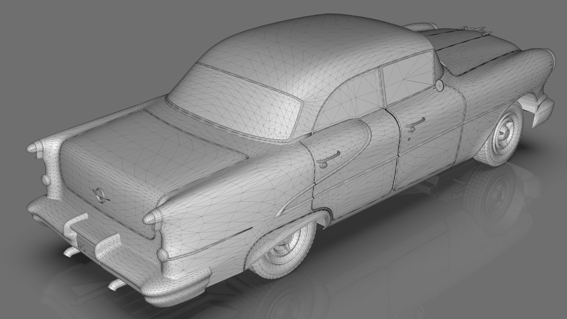 Oldsmobile Super88 Sedan 1955  Low-poly 3D model_21