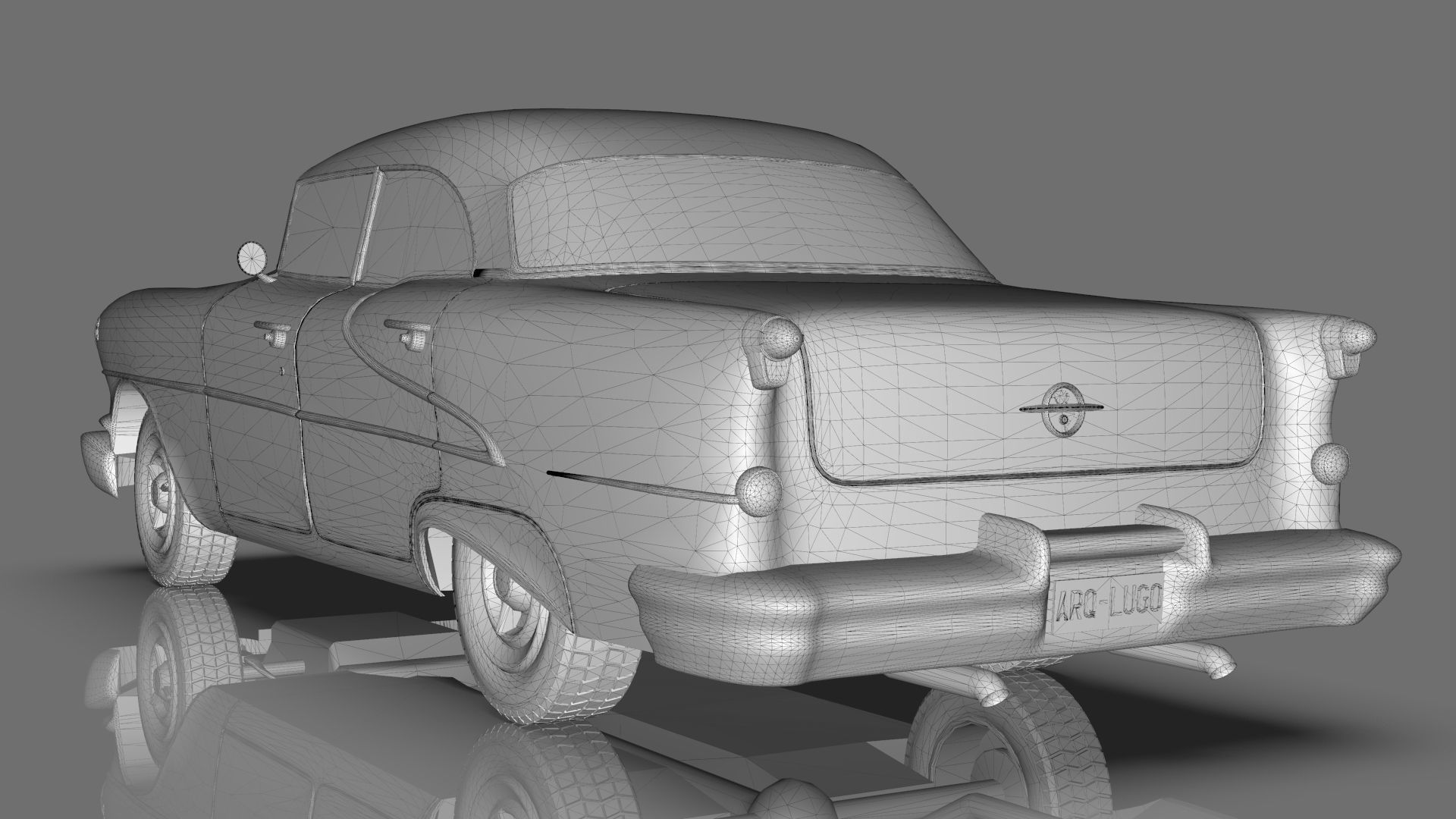 Oldsmobile Super88 Sedan 1955  Low-poly 3D model_20