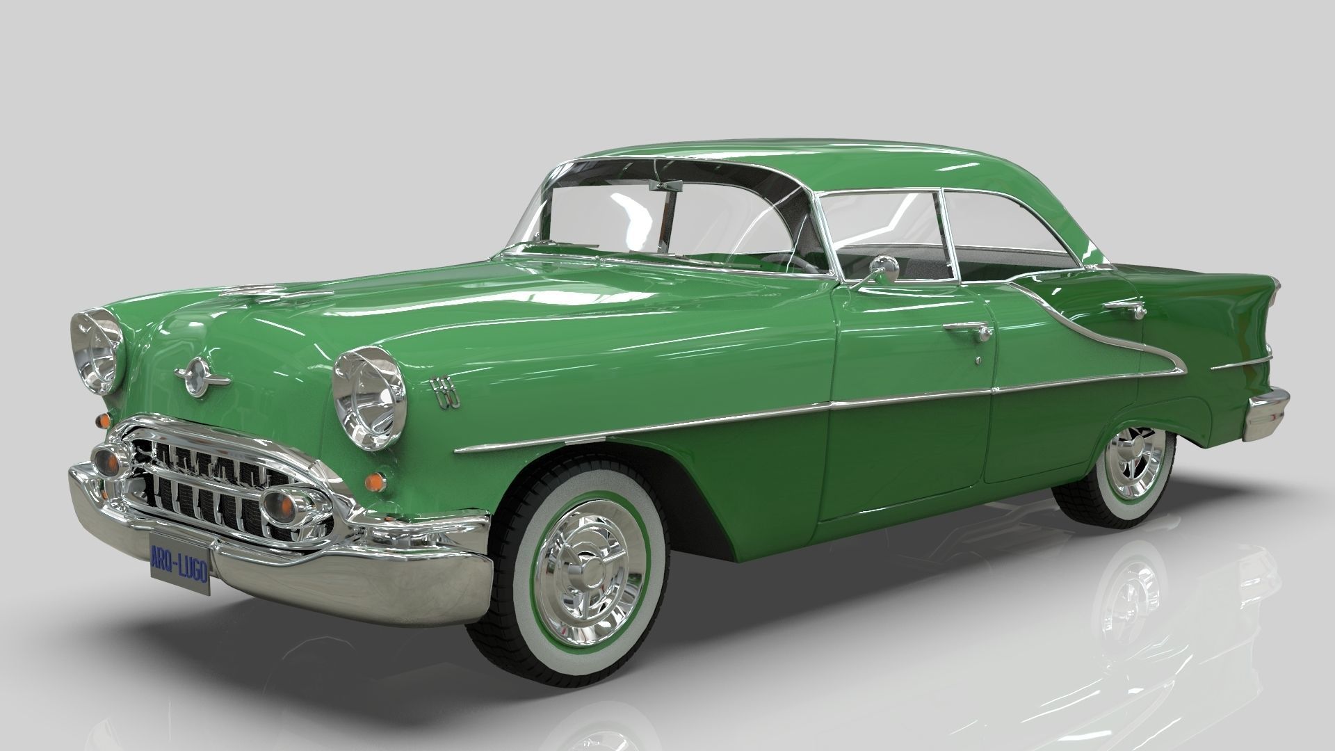 Oldsmobile Super88 Sedan 1955  Low-poly 3D model_10