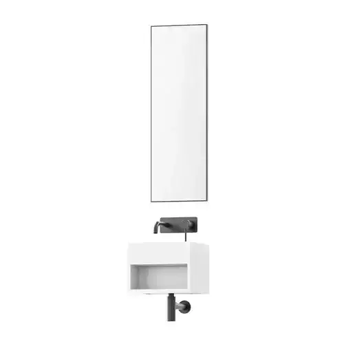 Ethos Mini Wall Hung Stone Basin 3D model