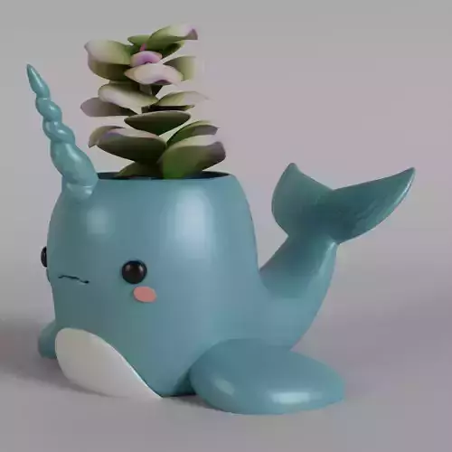 Enchanting Narwhal Planter