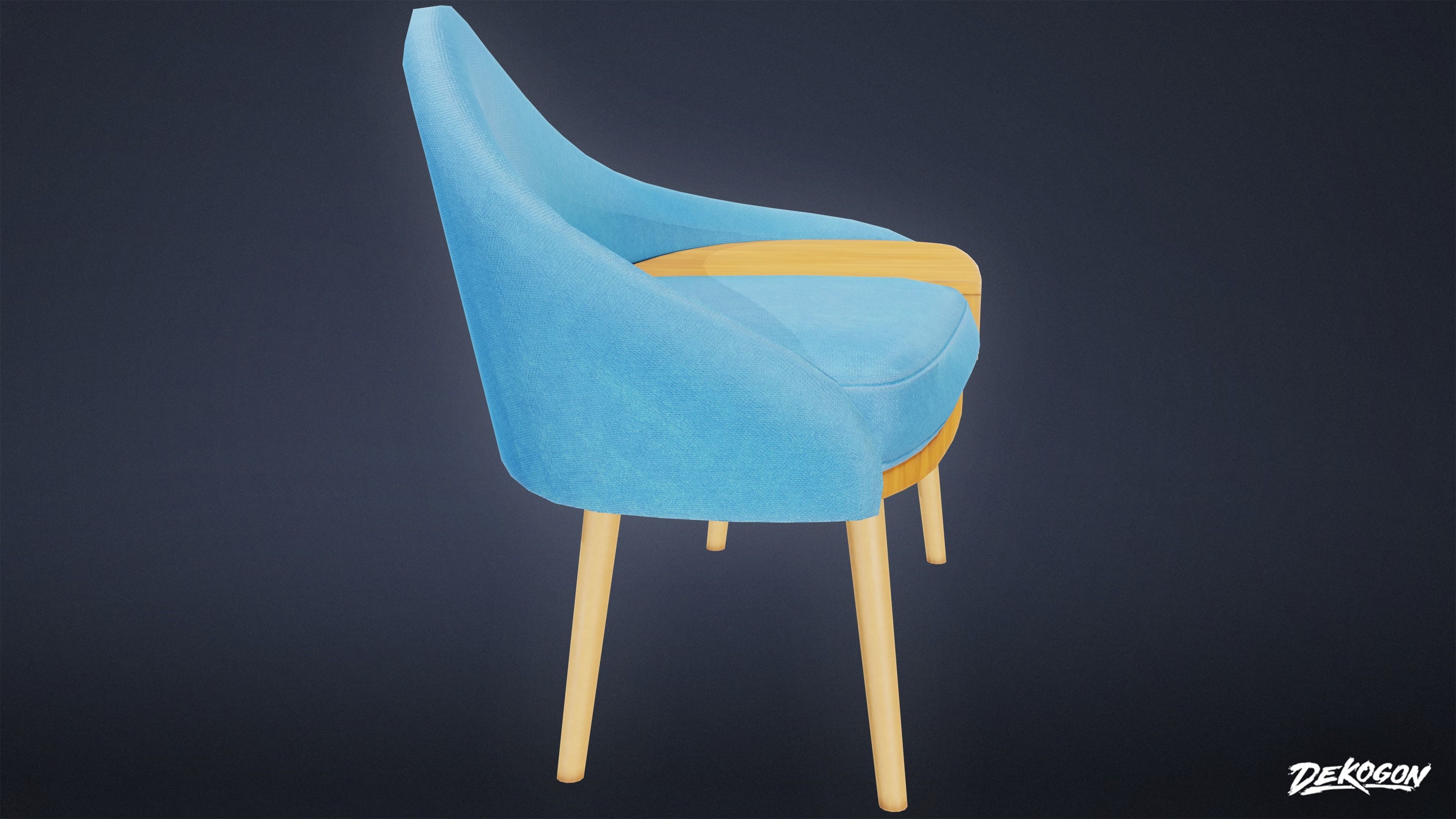 MIDCENTURY - Chair 04 - LOW POLY Low-poly 3D model_2