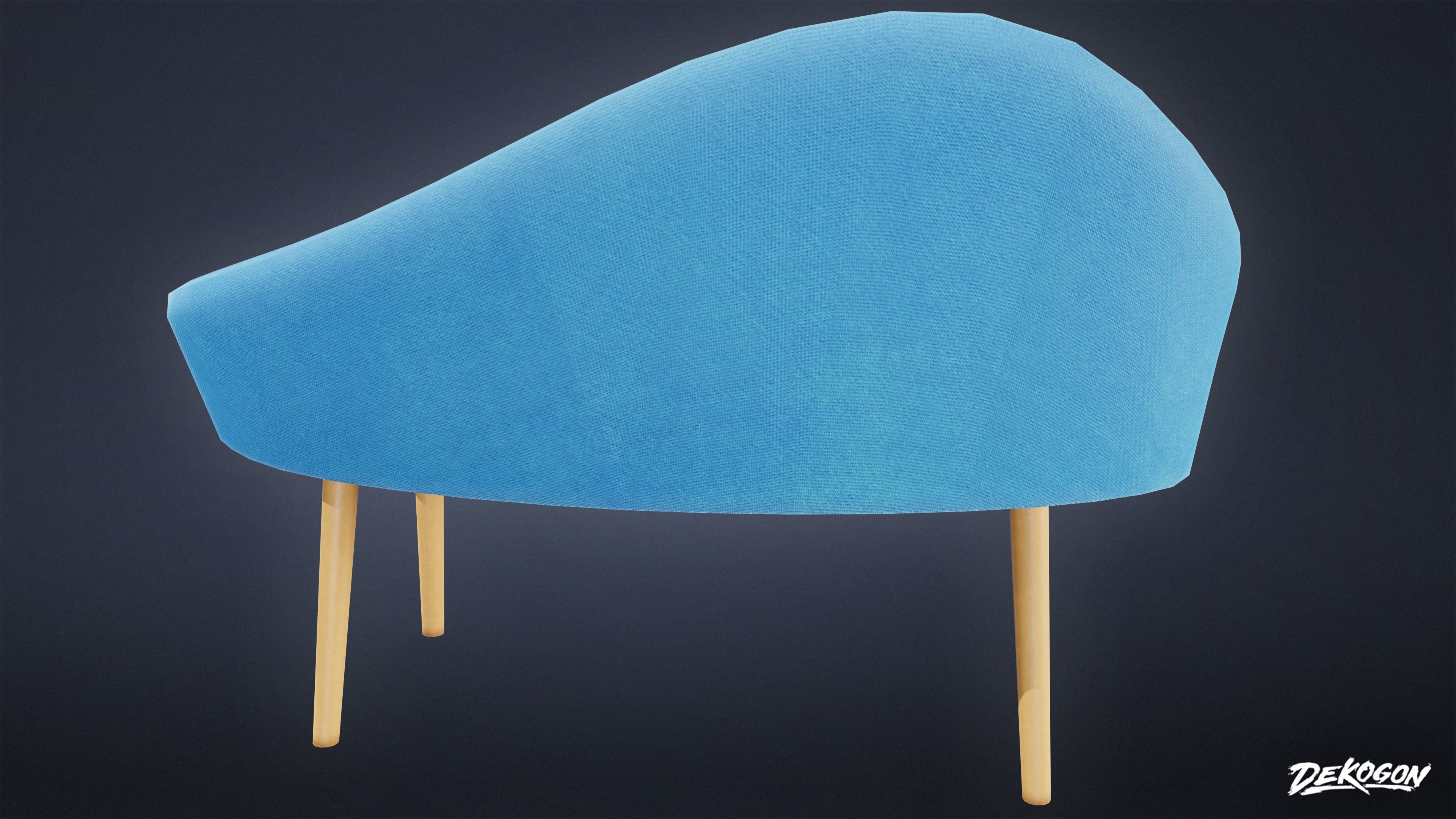 MIDCENTURY - Chair 04 - LOW POLY Low-poly 3D model_3