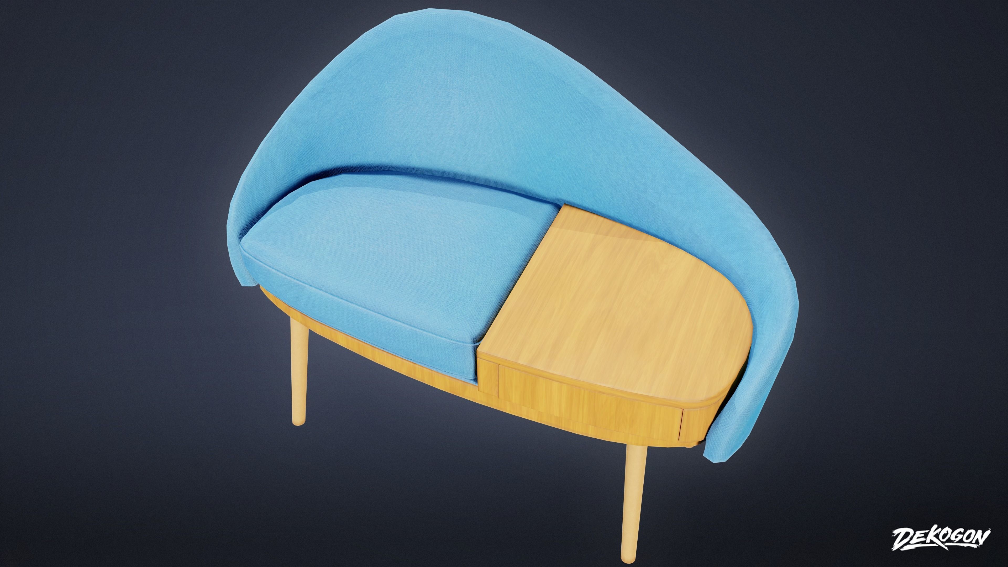 MIDCENTURY - Chair 04 - LOW POLY Low-poly 3D model_4
