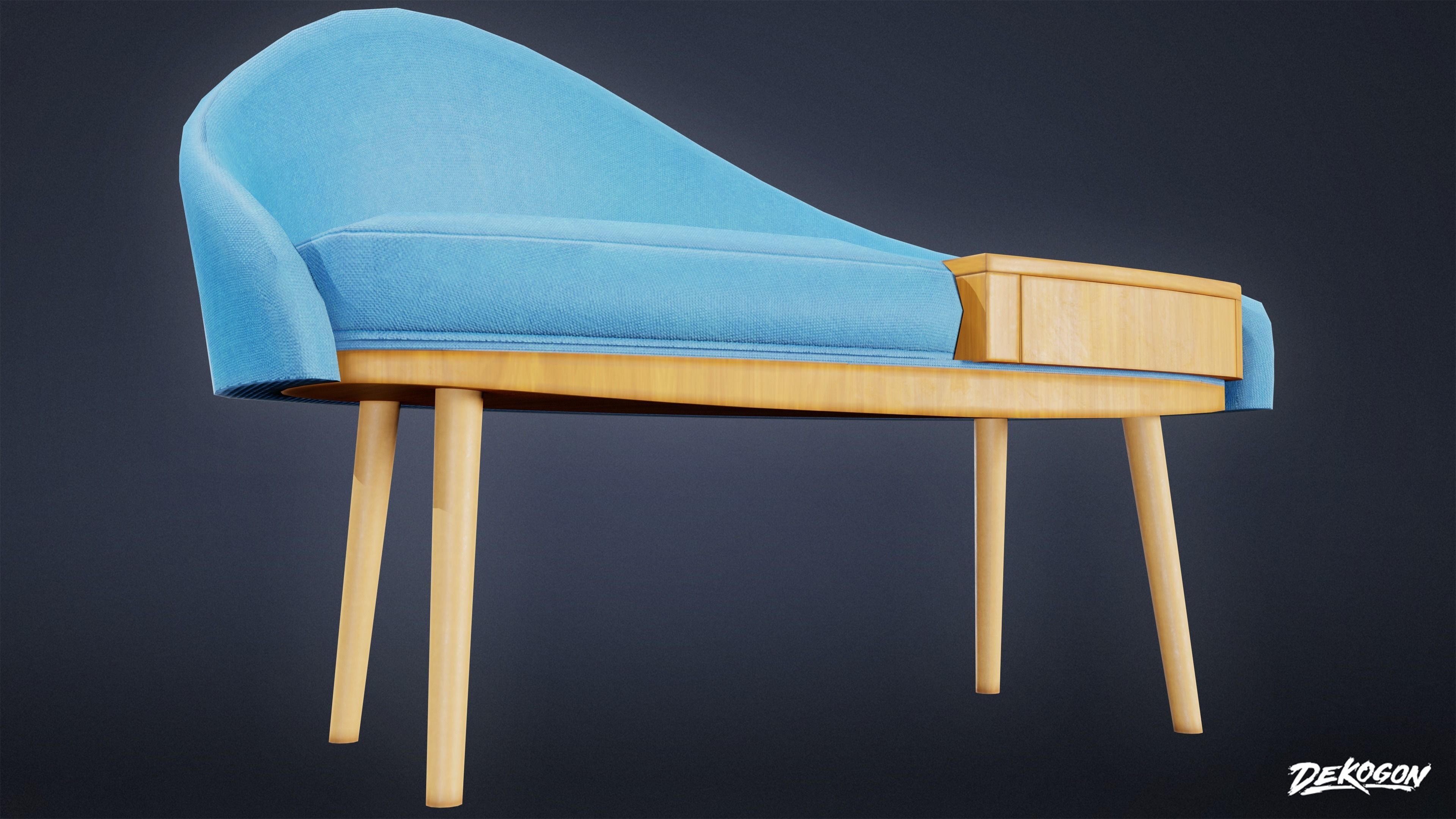 MIDCENTURY - Chair 04 - LOW POLY Low-poly 3D model_5