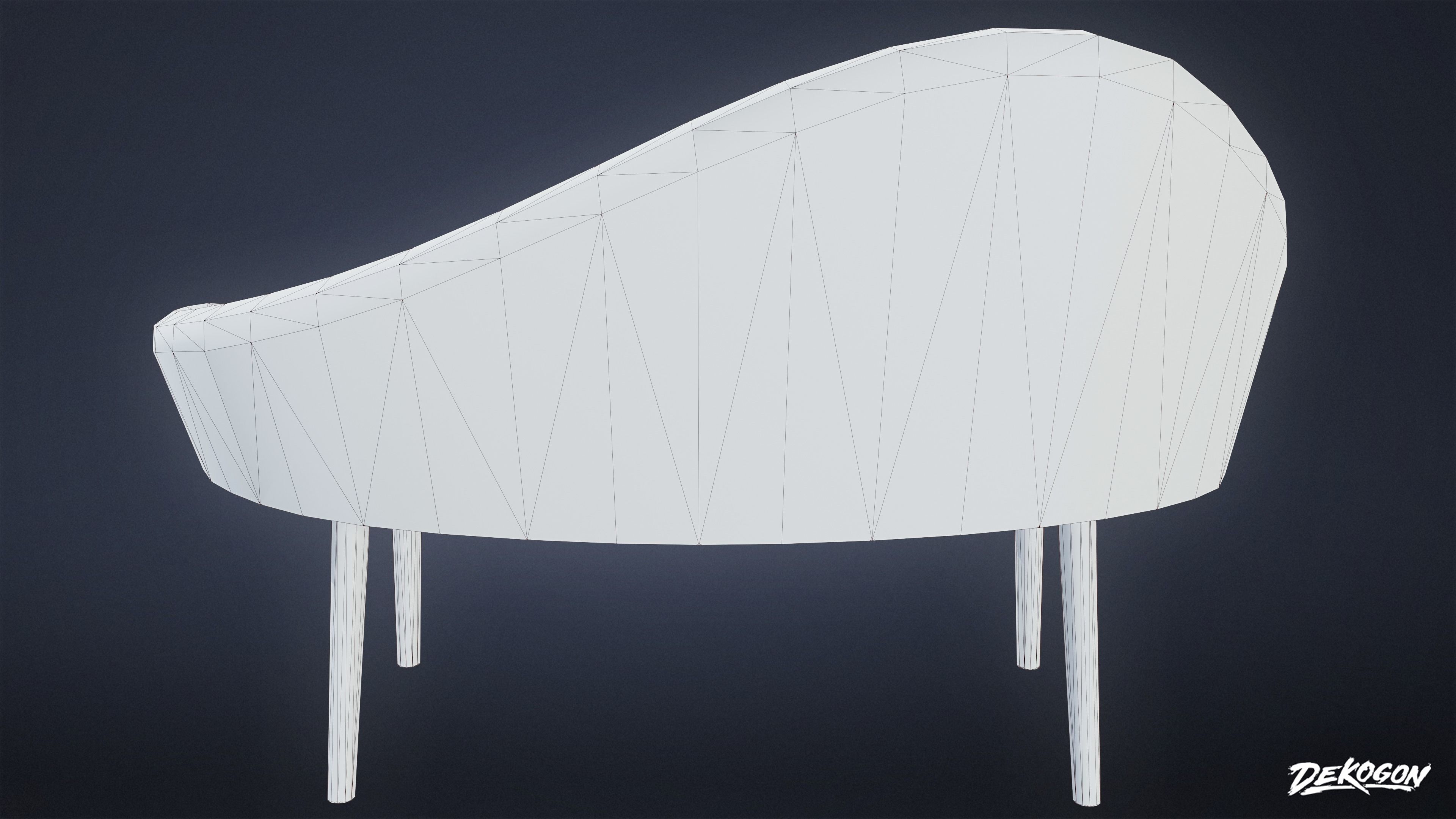 MIDCENTURY - Chair 04 - LOW POLY Low-poly 3D model_9