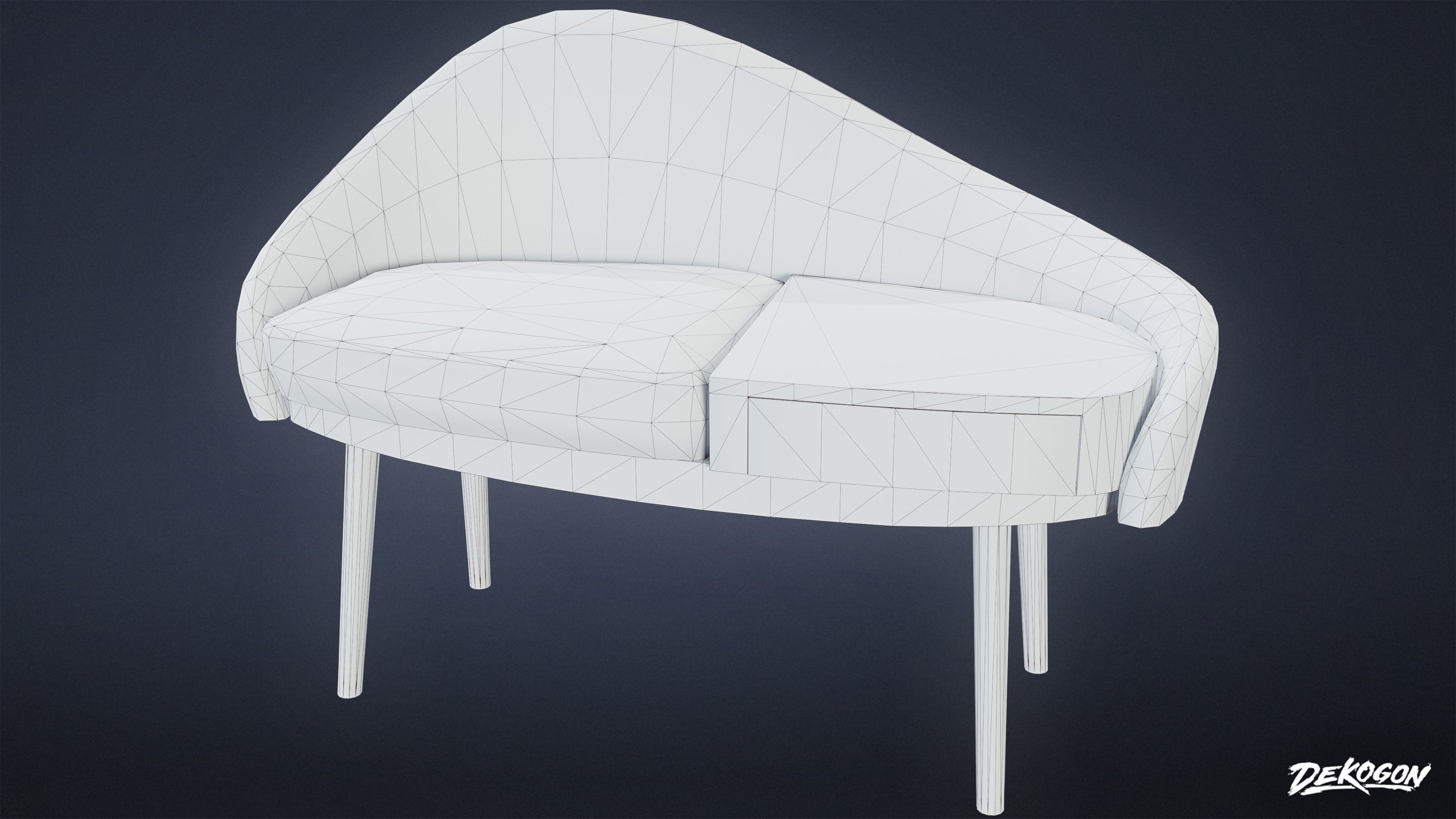 MIDCENTURY - Chair 04 - LOW POLY Low-poly 3D model_8