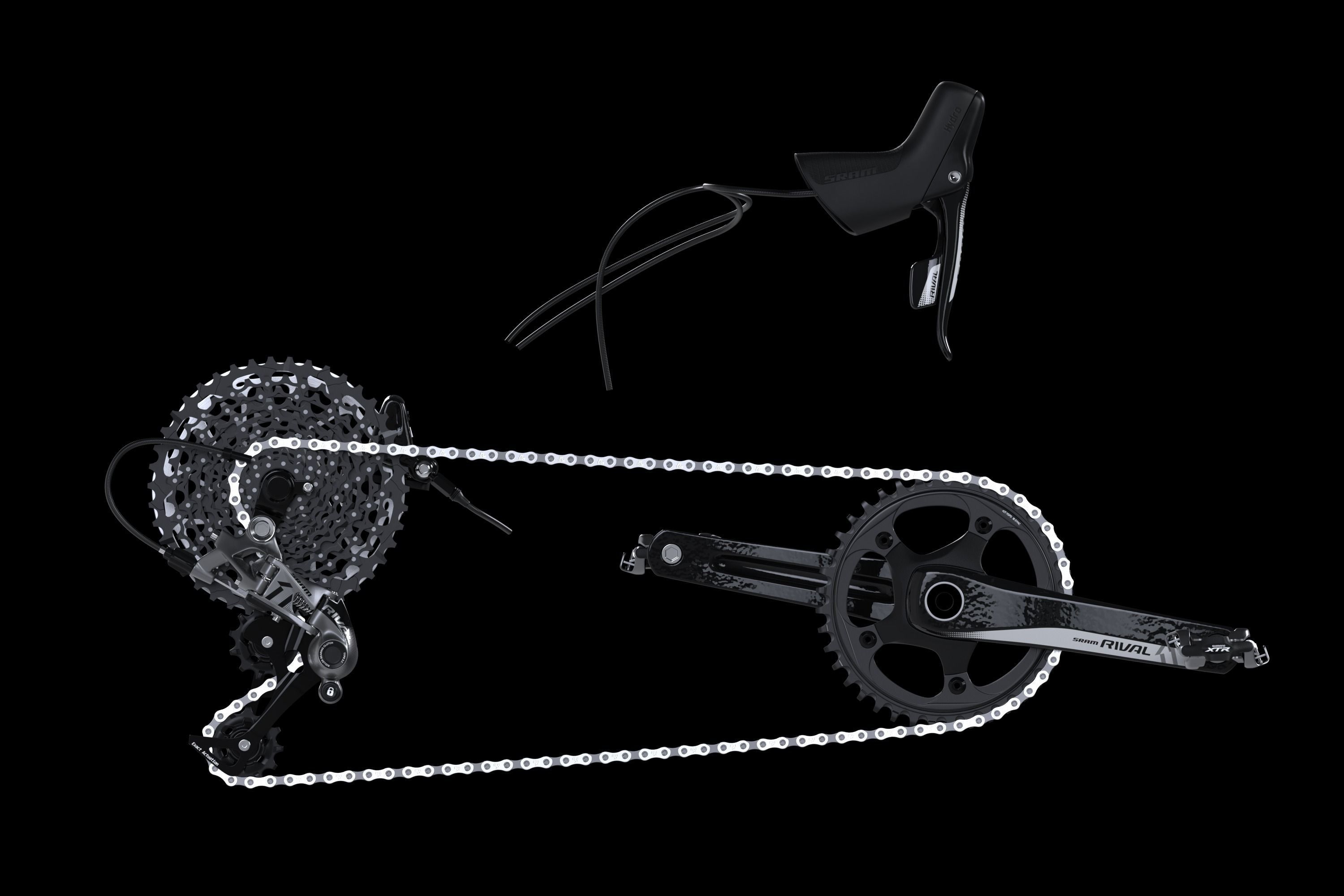 Sram Rival Groupset and Shimano XTR pedals 3D model_1