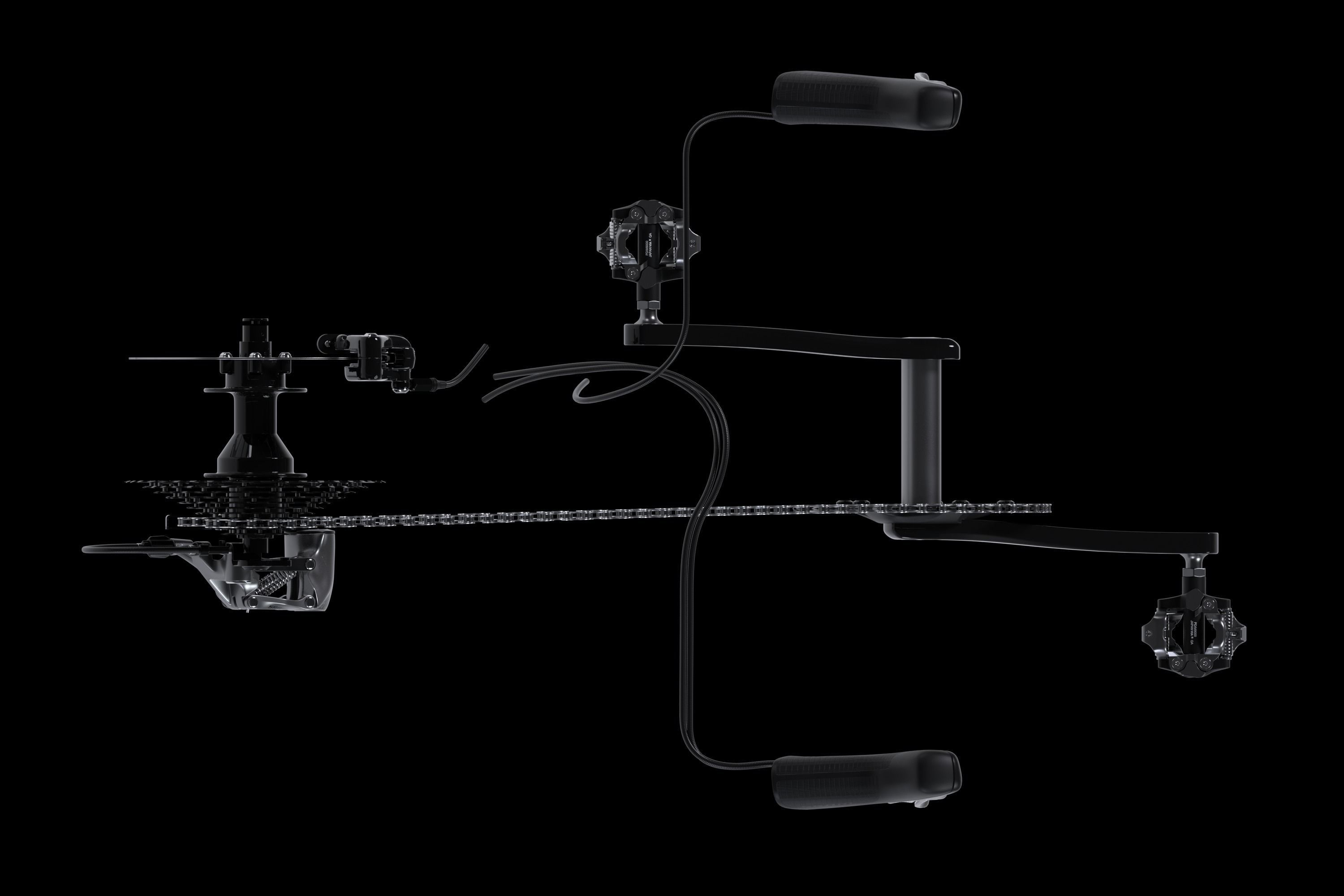 Sram Rival Groupset and Shimano XTR pedals 3D model_5