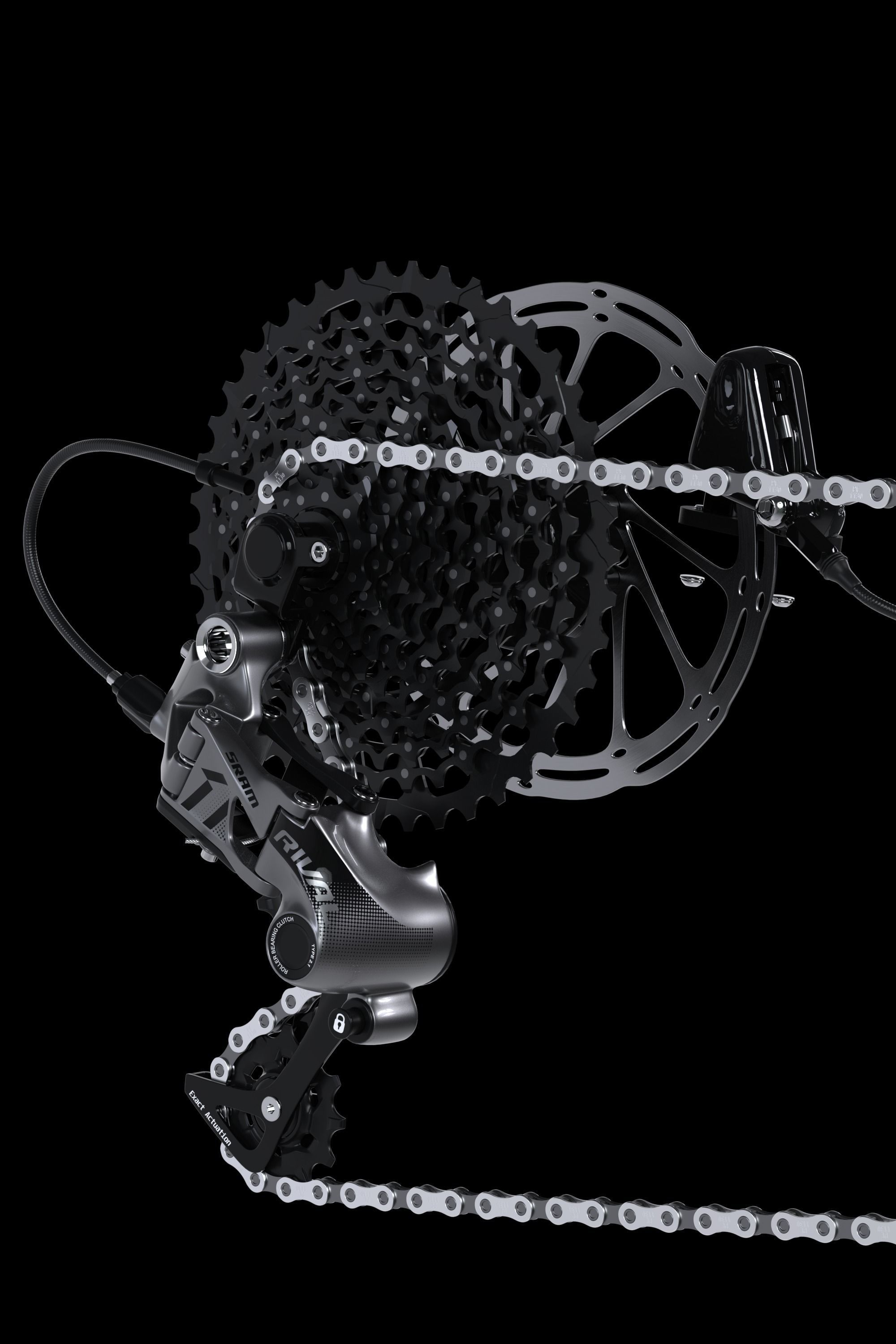 Sram Rival Groupset and Shimano XTR pedals 3D model_3