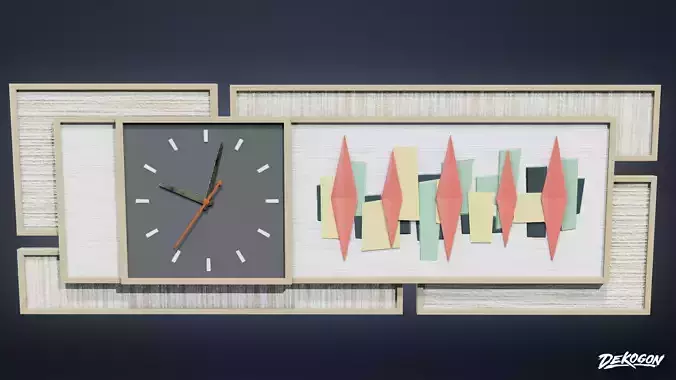 MIDCENTURY - Clock 01 - LOW POLY