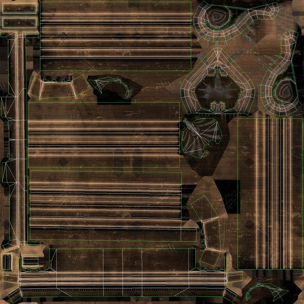 Low Poly Ornate Door and Frame Low-poly 3D model_12