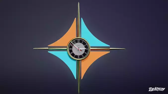 MIDCENTURY - Clock 02 - LOW POLY