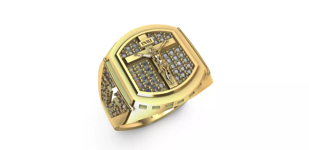 Anillo para caballero-hombre -de cristo v- 3D print model