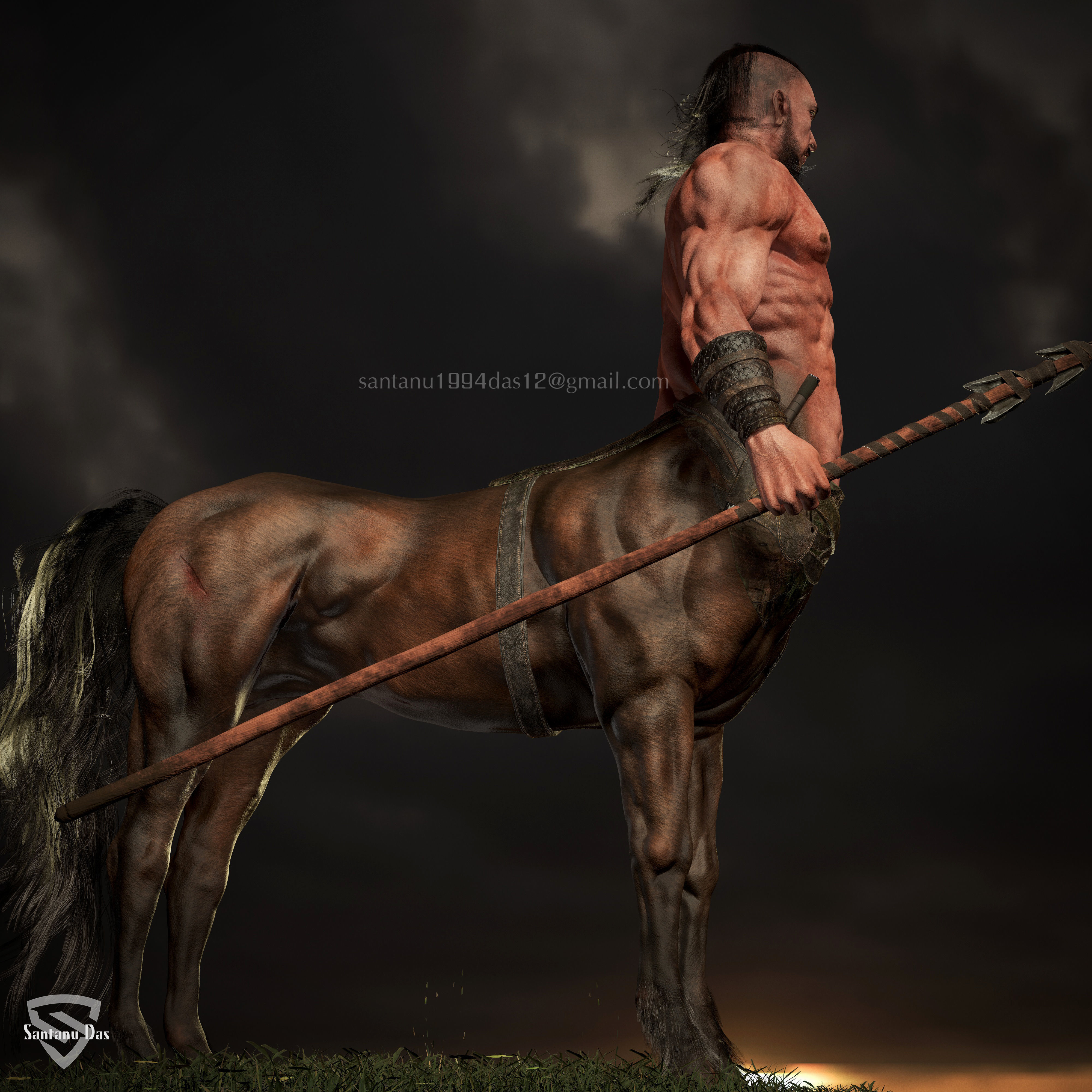 Centaur Game Model Low-poly 3D model_11
