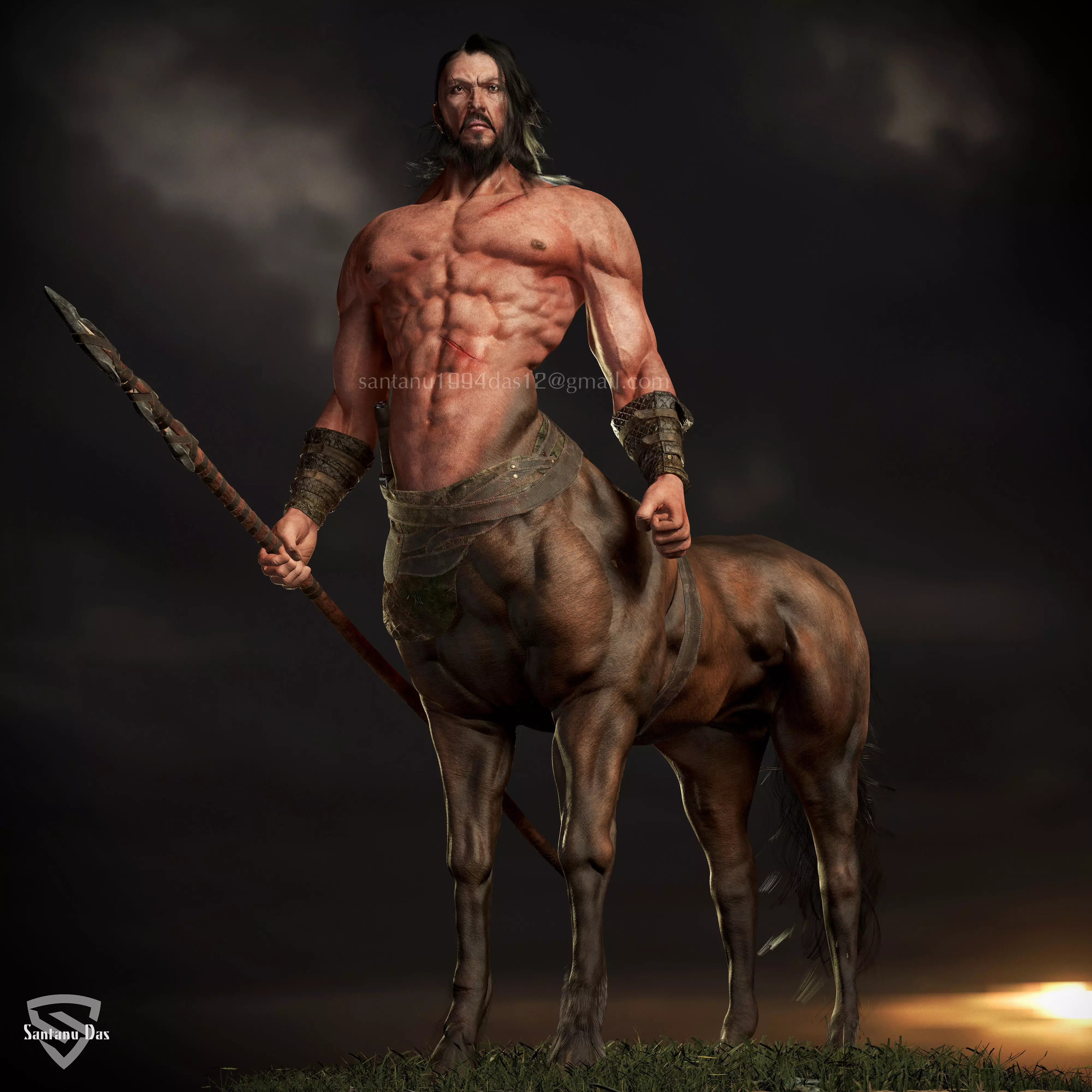 Centaur Game Model Low-poly 3D model_0