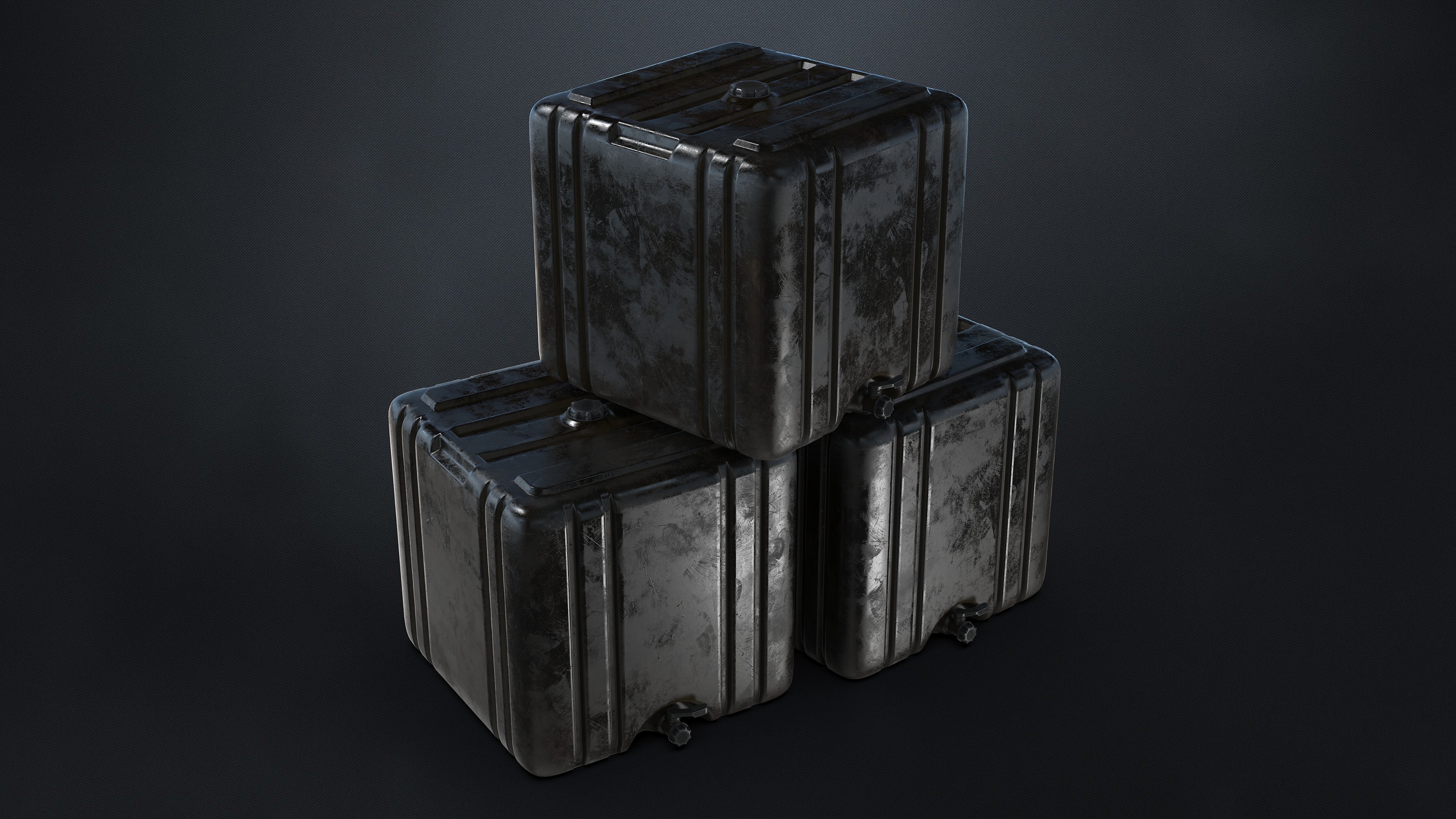 3 SUBD Low Poly Liquid Storage Container Variations Low-poly 3D model_3