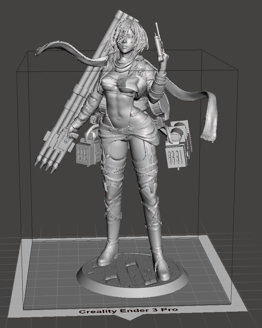 Mikasa Ackerman  Semi-Realistic with Bare Torso 3D print model_4