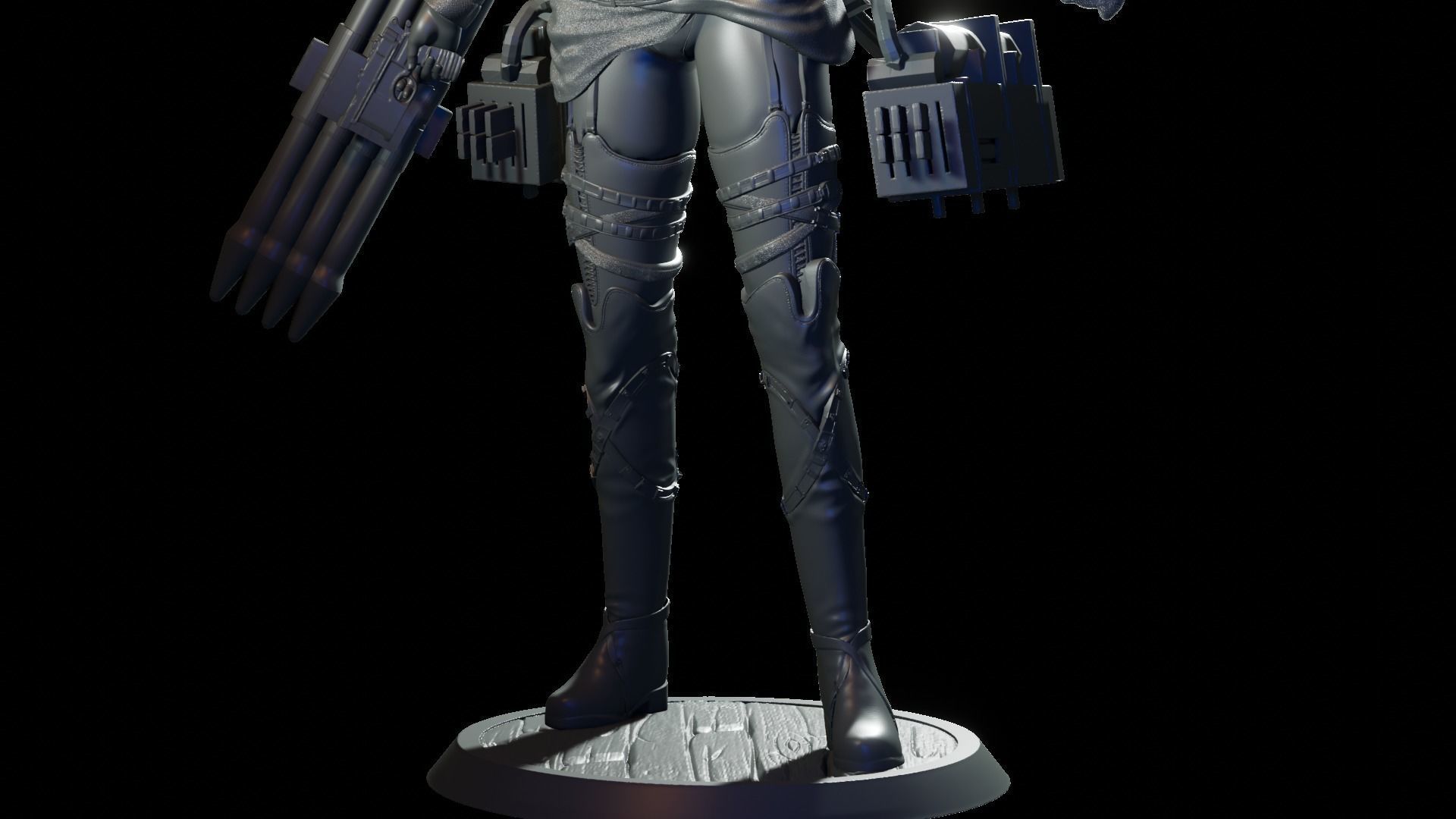 Mikasa Ackerman  Semi-Realistic with Bare Torso 3D print model_10