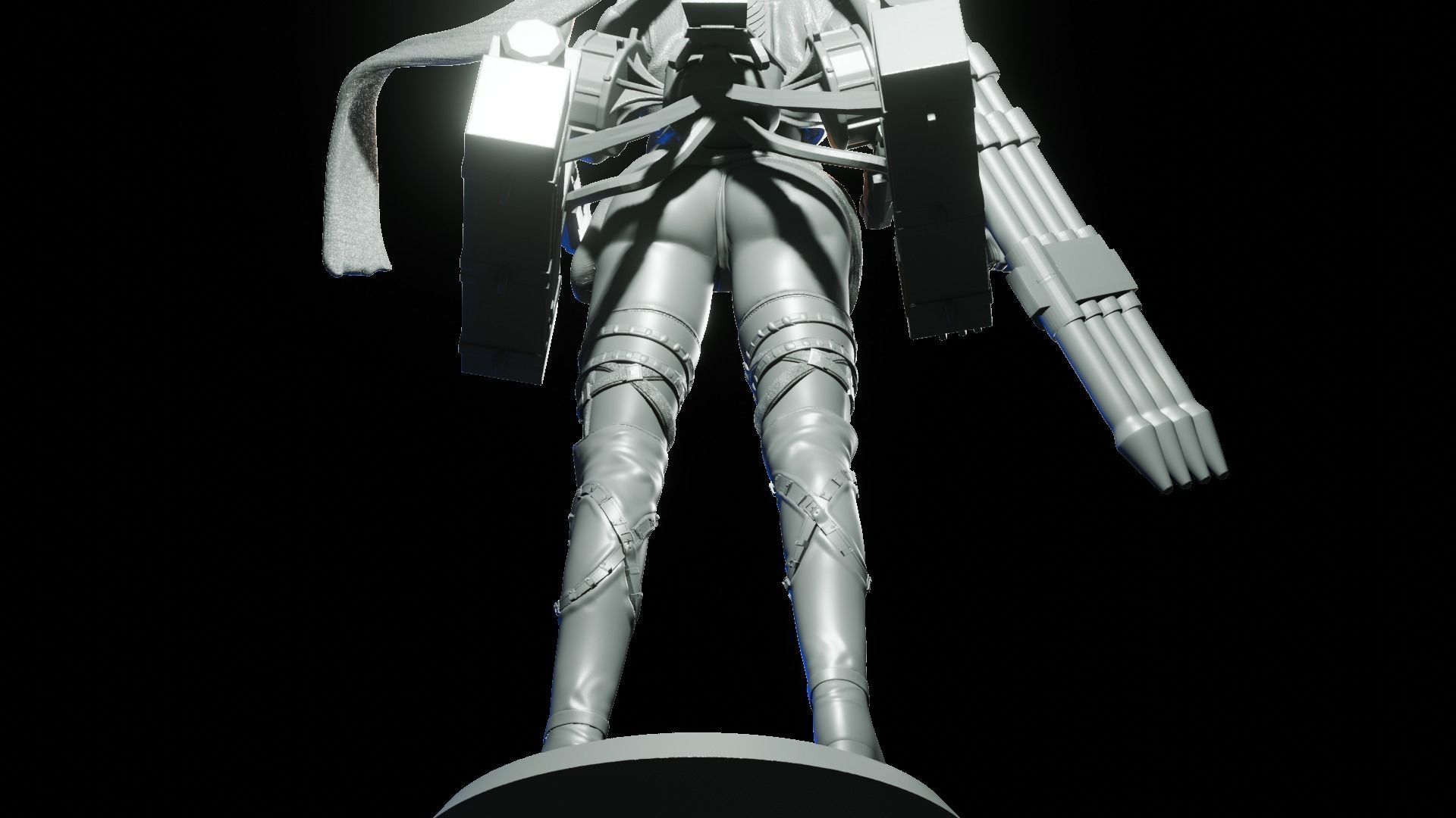 Mikasa Ackerman  Semi-Realistic with Bare Torso 3D print model_9