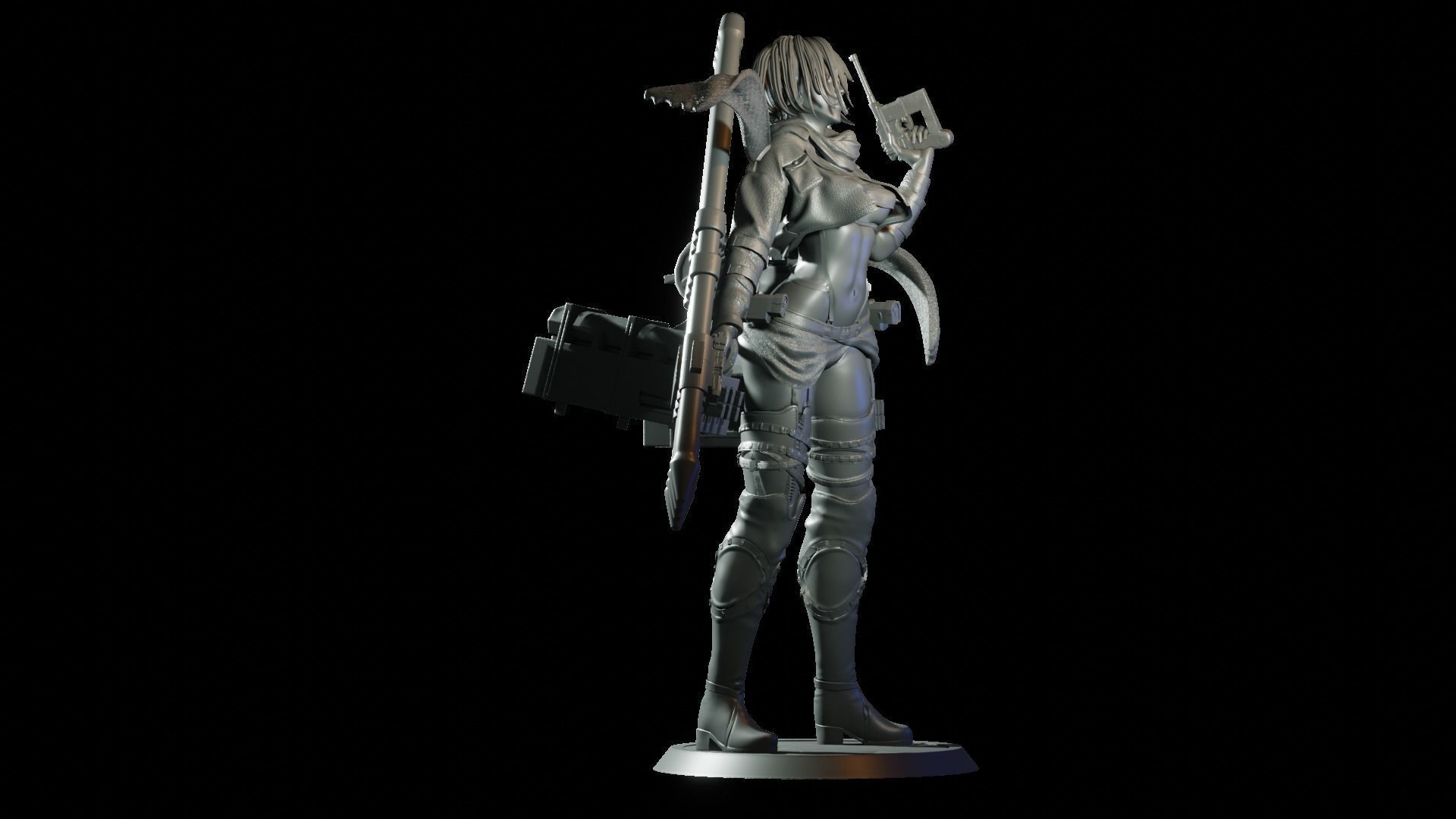 Mikasa Ackerman  Semi-Realistic with Bare Torso 3D print model_6