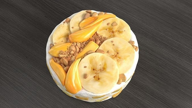banana ice cream 3D model 2
