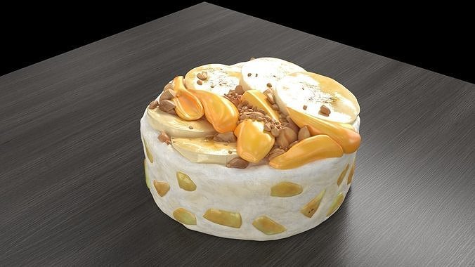banana ice cream 3D model 4
