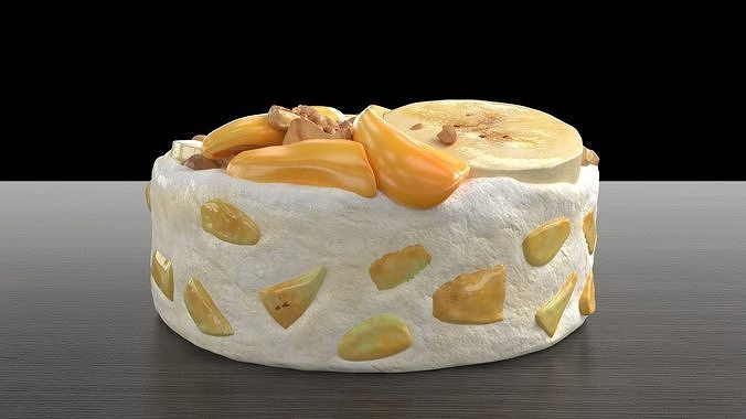 banana ice cream 3D model 3