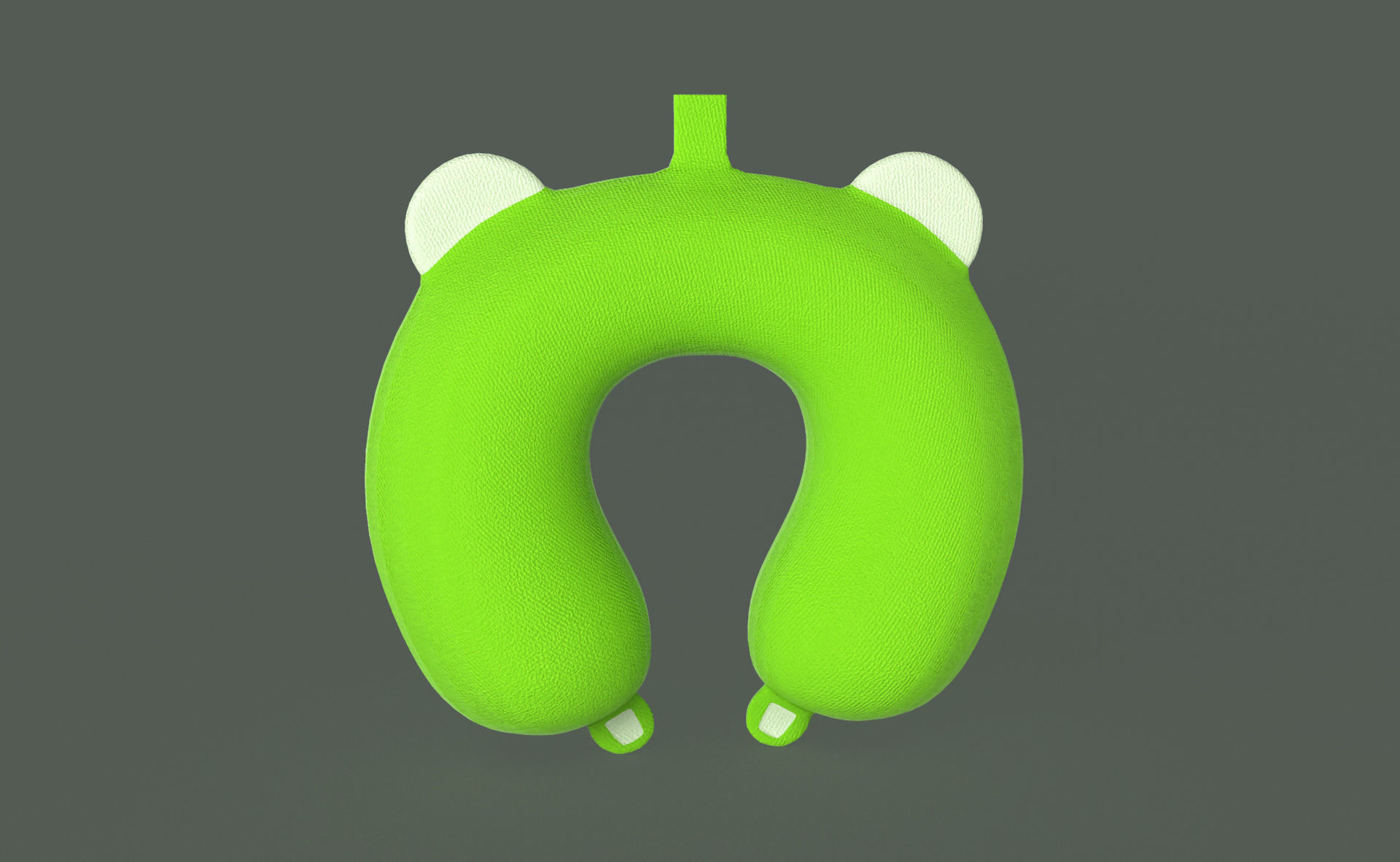 Cartoon Frog U-Shaped Neck Pillow Low-poly 3D model_3