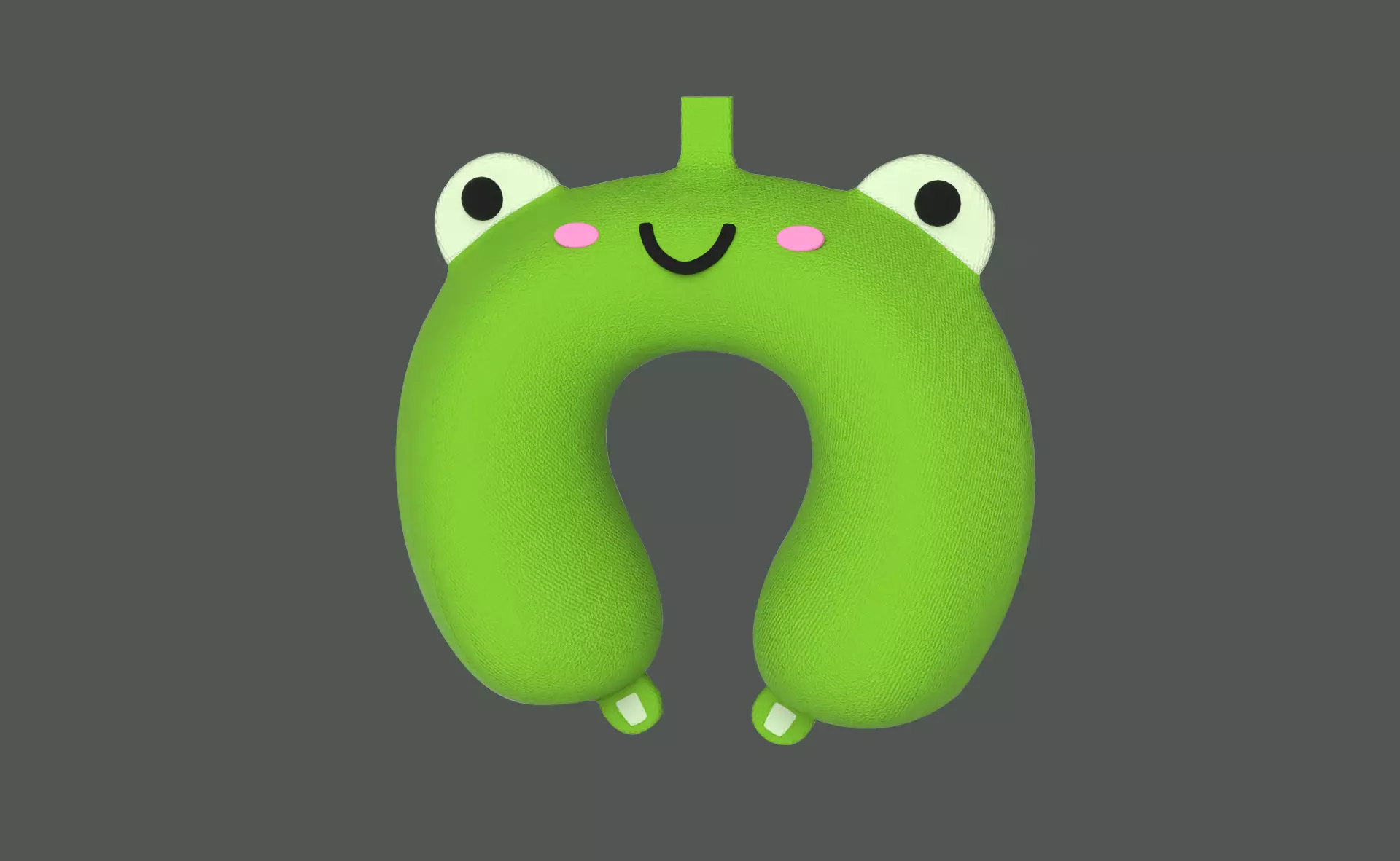 Cartoon Frog U-Shaped Neck Pillow Low-poly 3D model_0