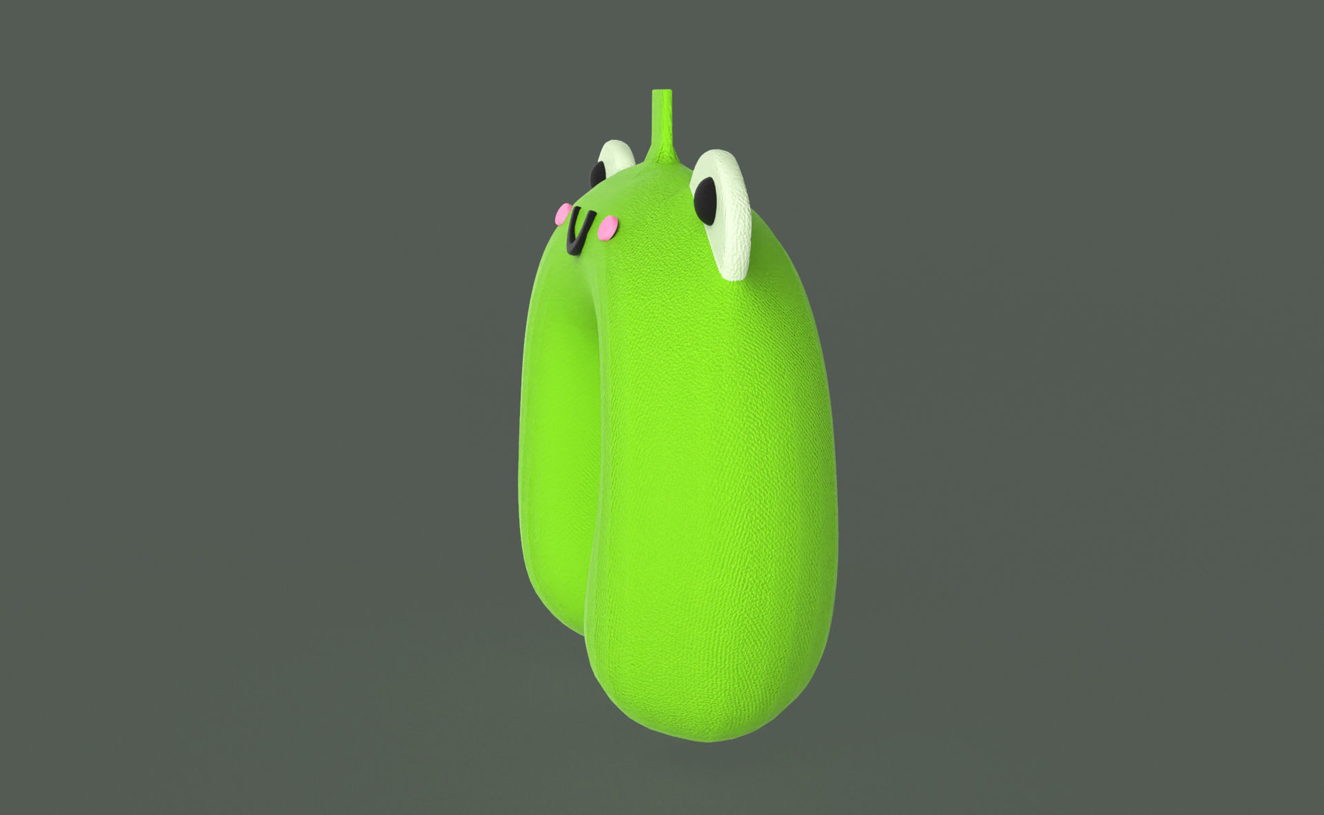 Cartoon Frog U-Shaped Neck Pillow Low-poly 3D model_1
