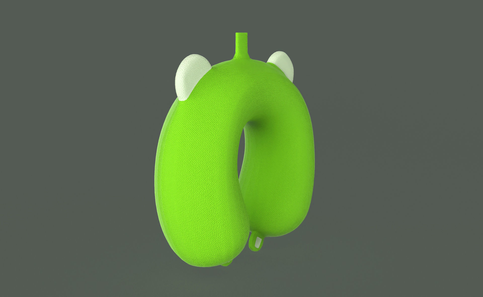 Cartoon Frog U-Shaped Neck Pillow Low-poly 3D model_2