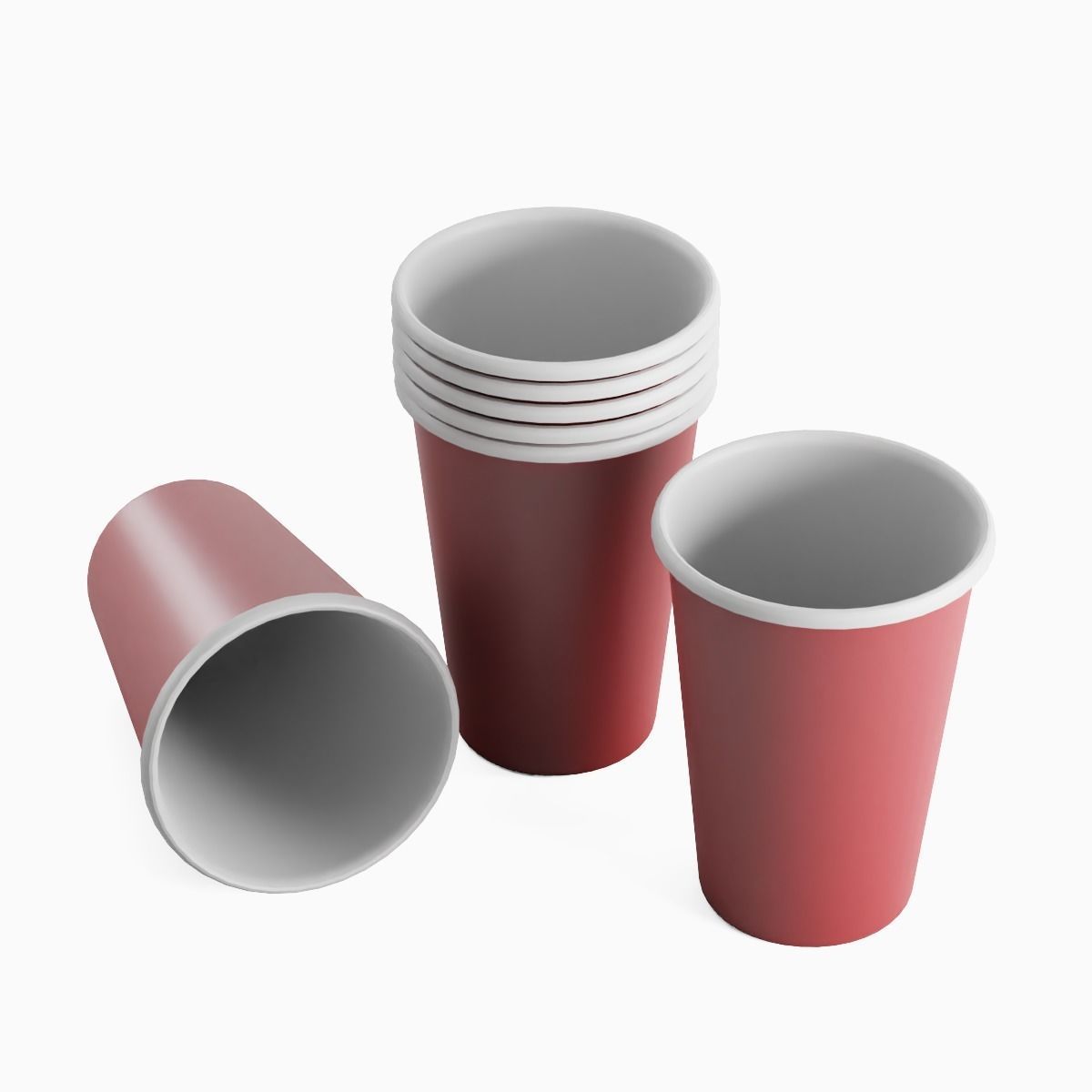 Paper Cup 03 Low-poly 3D model_5