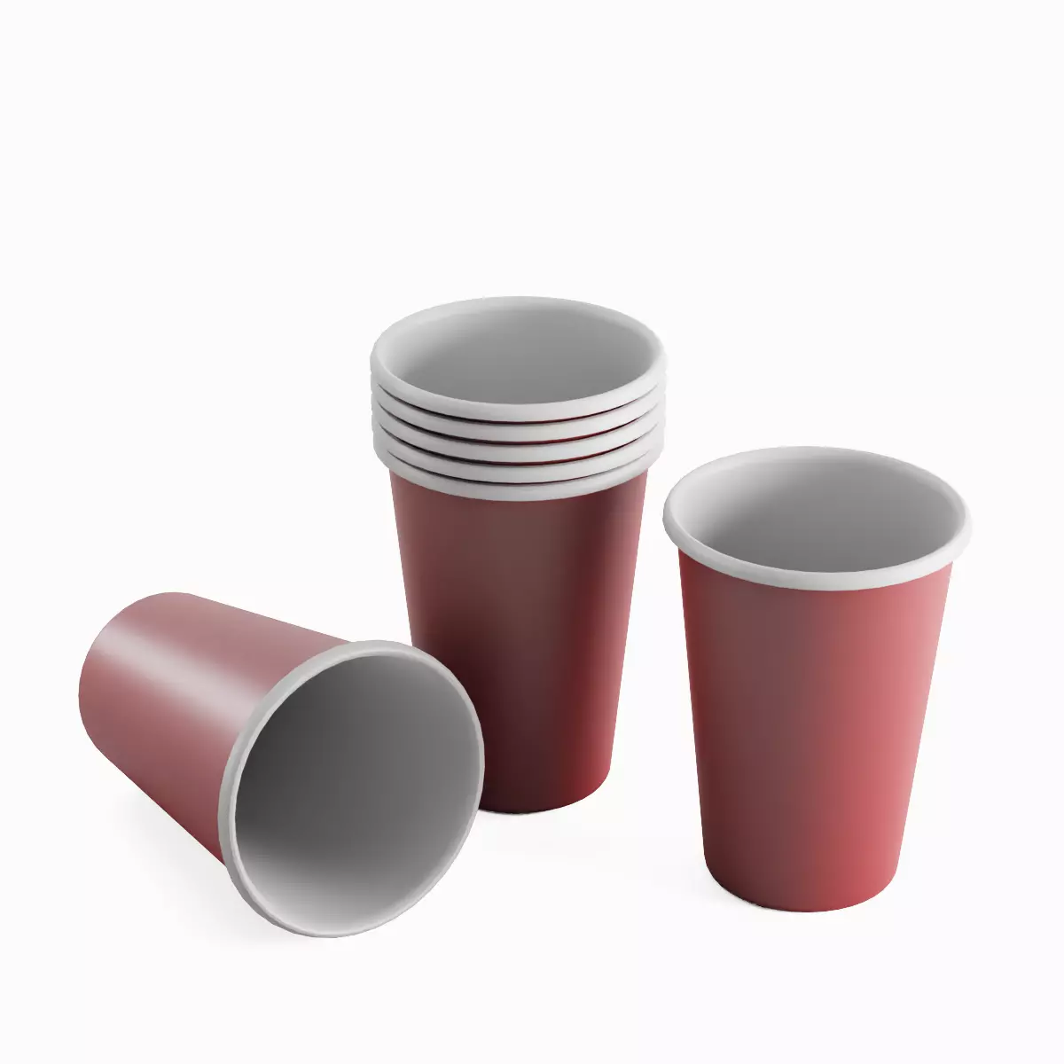 Paper Cup 03 Low-poly 3D model_0