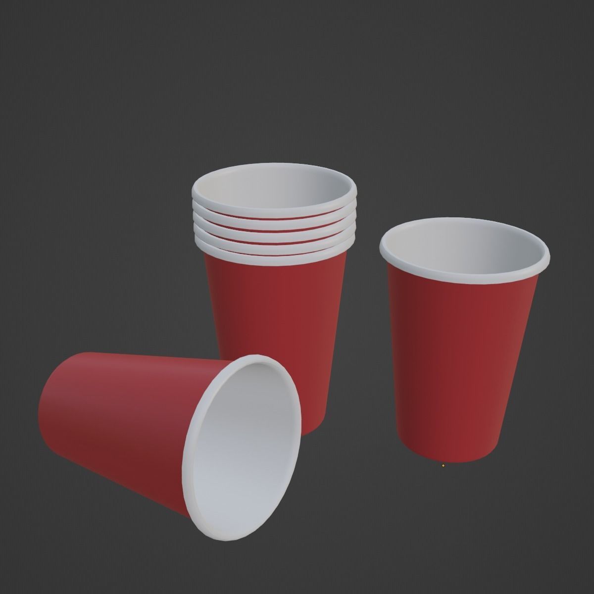 Paper Cup 03 Low-poly 3D model_6