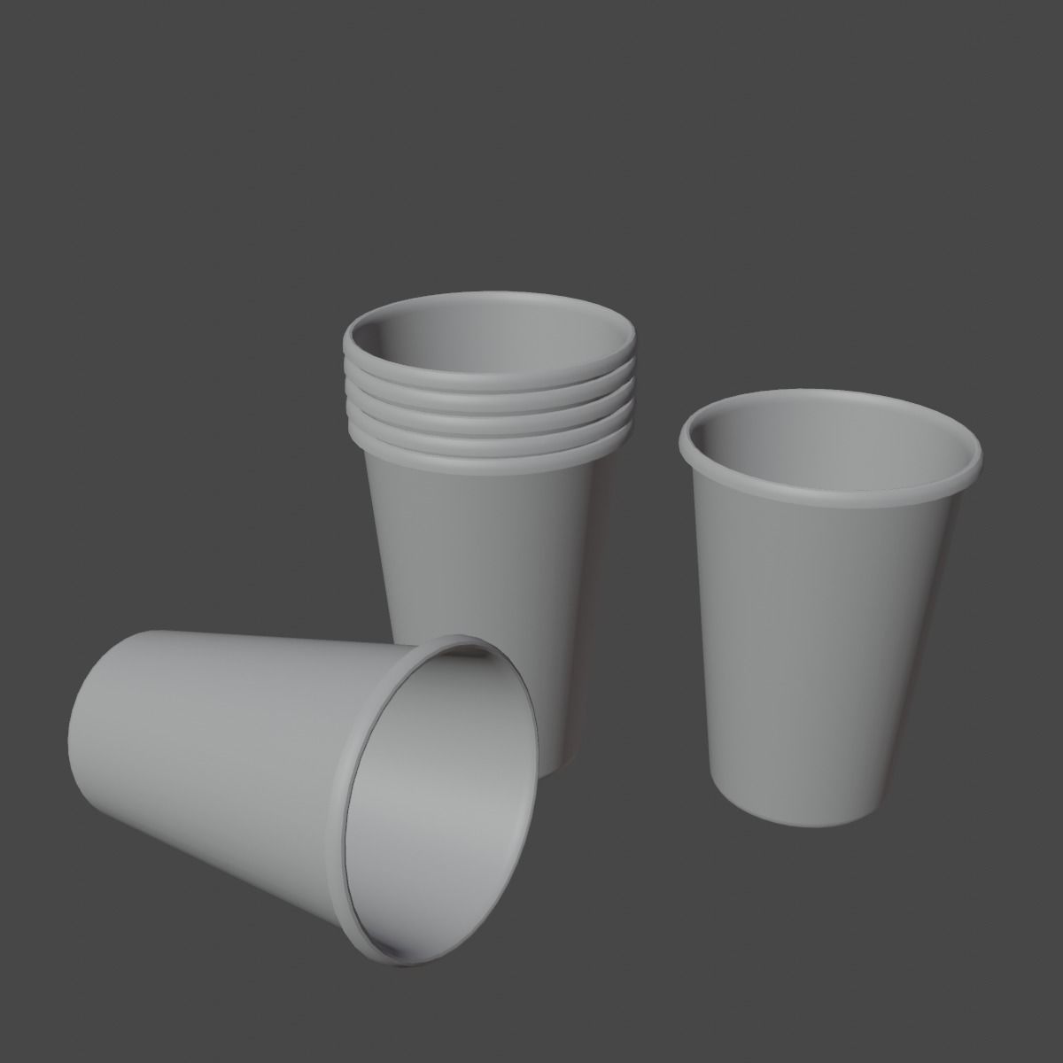 Paper Cup 03 Low-poly 3D model_8