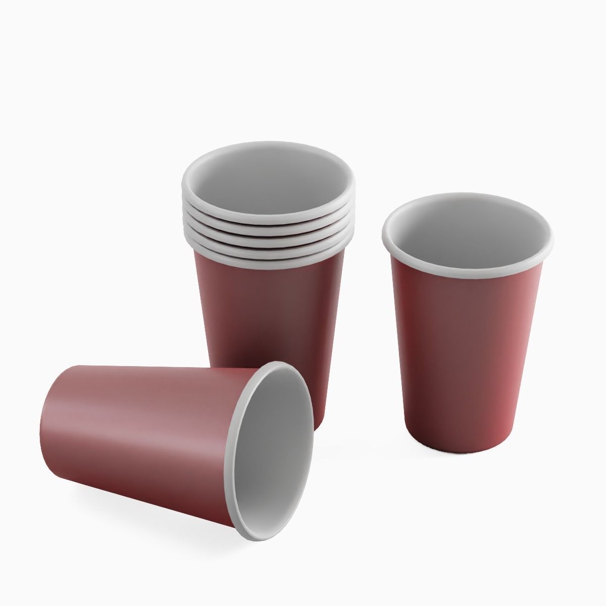 Paper Cup 03 Low-poly 3D model_4