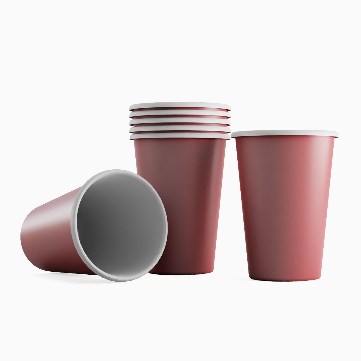 Paper Cup 03 Low-poly 3D model_1