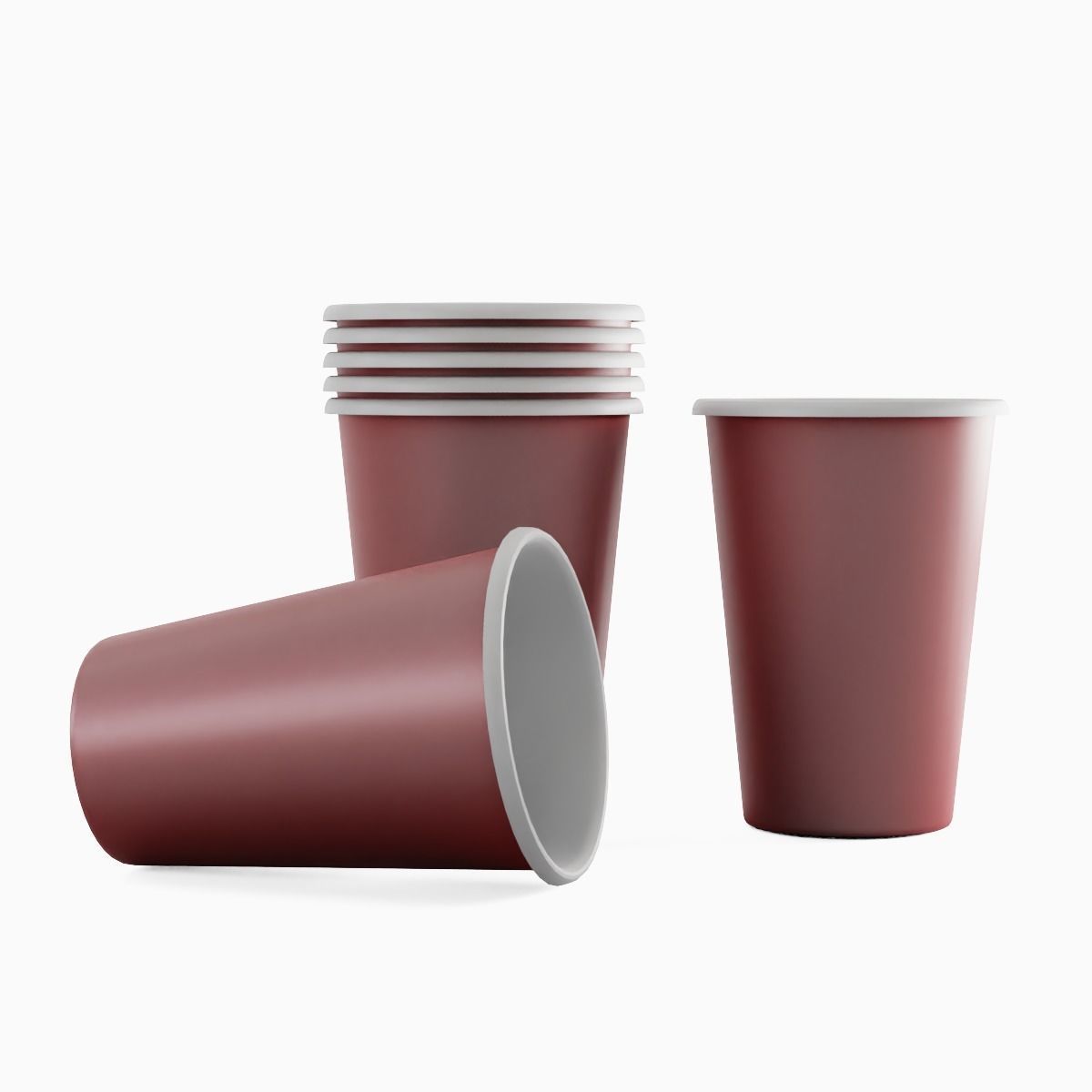 Paper Cup 03 Low-poly 3D model_2