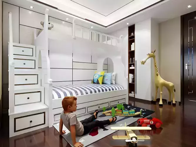 Modern Boy Children Bedroom 3D Model