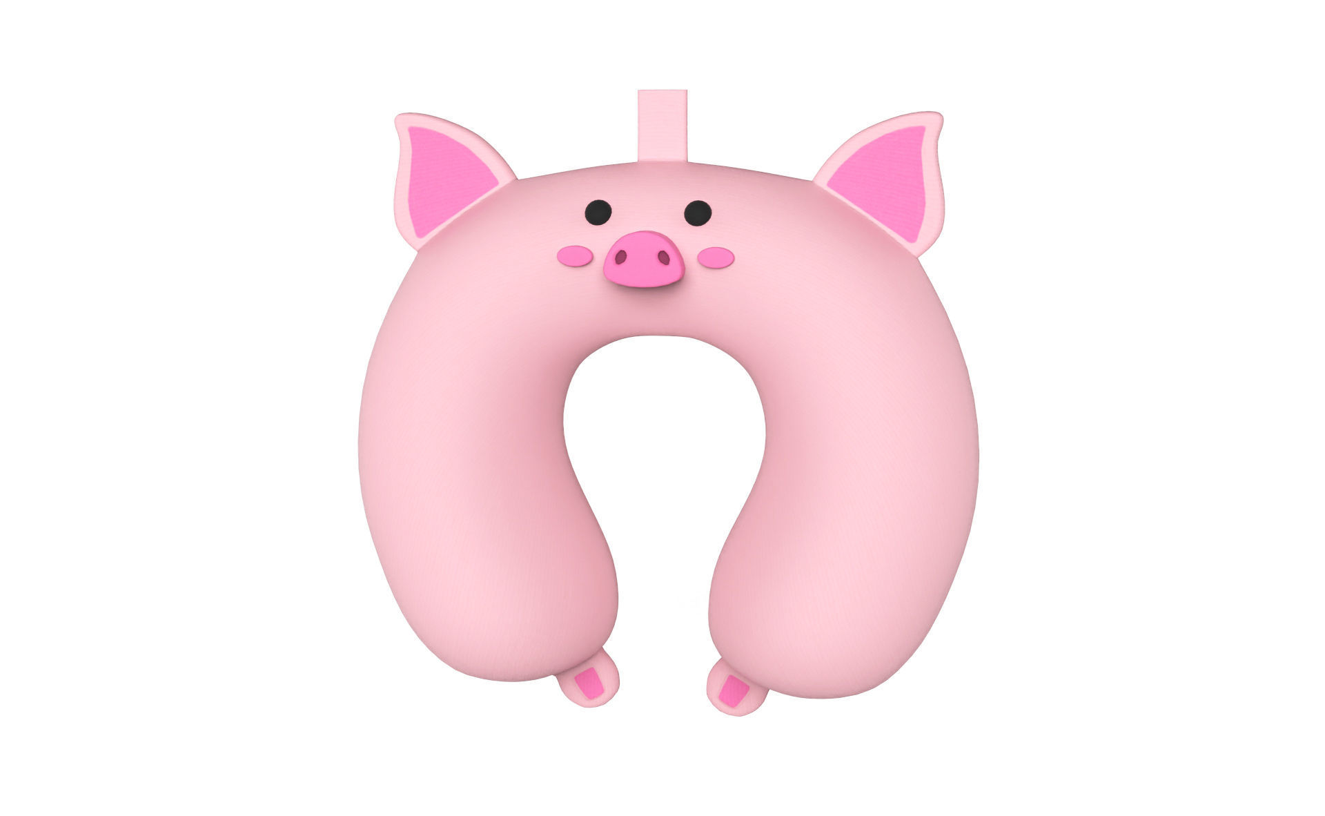 Set 5 Cartoon Animal U-Shaped Neck Pillow Low-poly 3D model_3