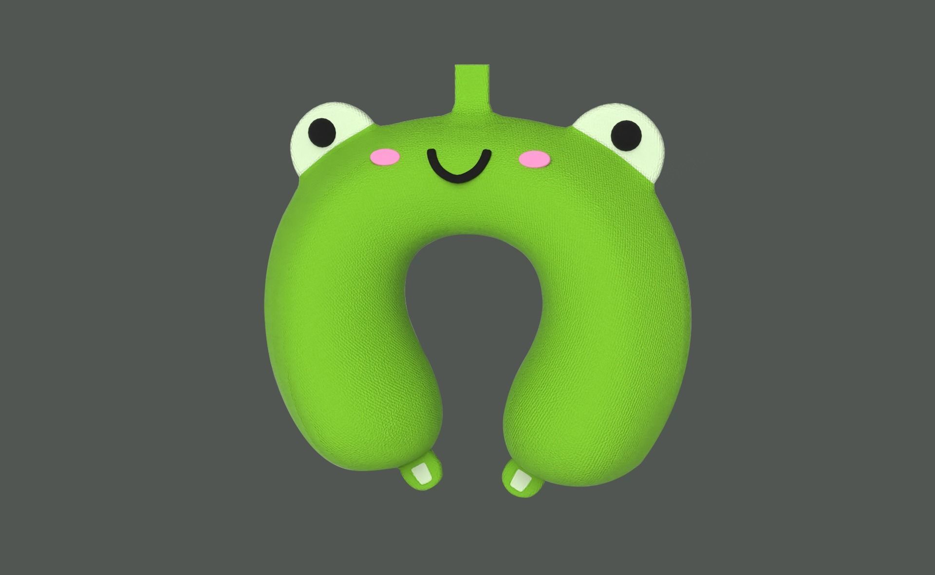 Set 5 Cartoon Animal U-Shaped Neck Pillow Low-poly 3D model_6