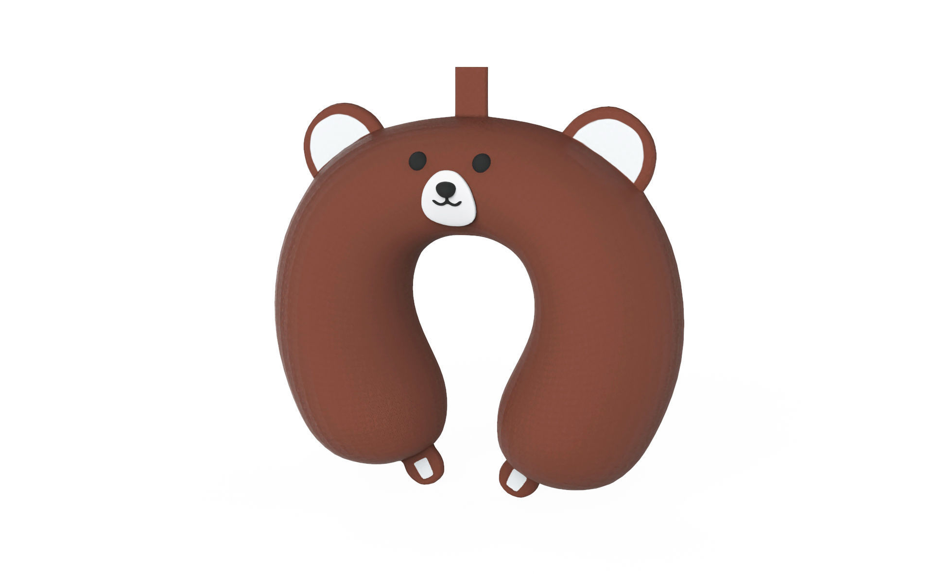 Set 5 Cartoon Animal U-Shaped Neck Pillow Low-poly 3D model_4